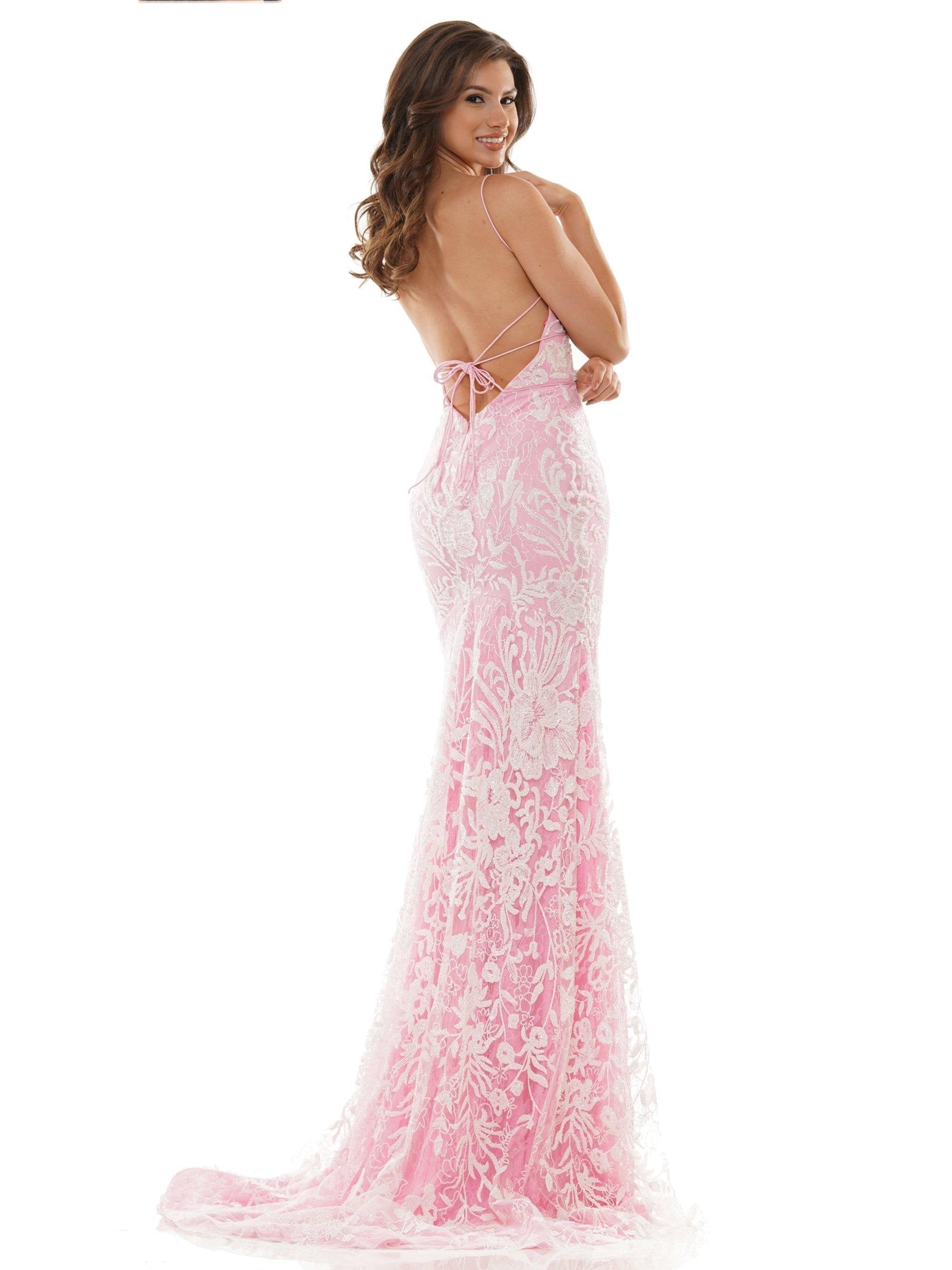 Colors Long Spaghetti Strap Glitter Prom Dress 1076 - The Dress Outlet