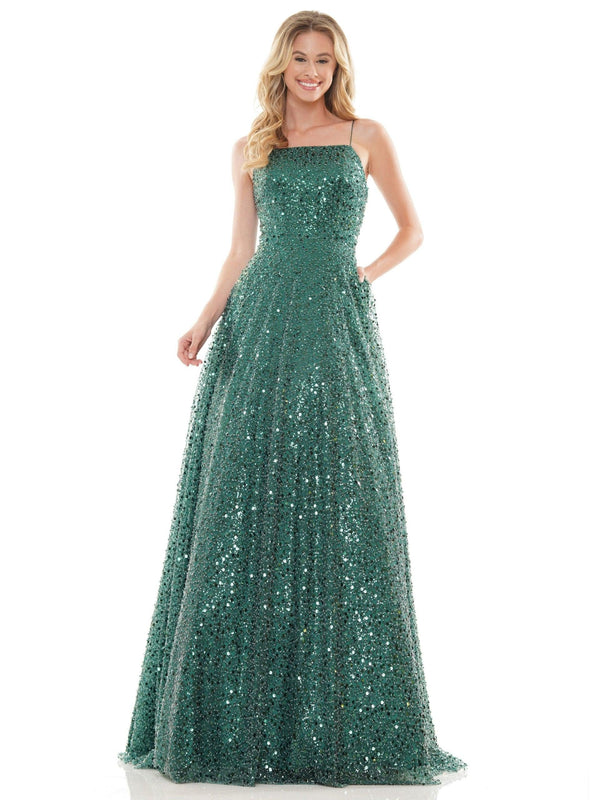 Colors 2665 Colors Long Spaghetti Strap Prom Ball Gown