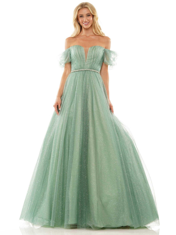 Colors 2912 Colors Off Shoulder Long Prom Dress