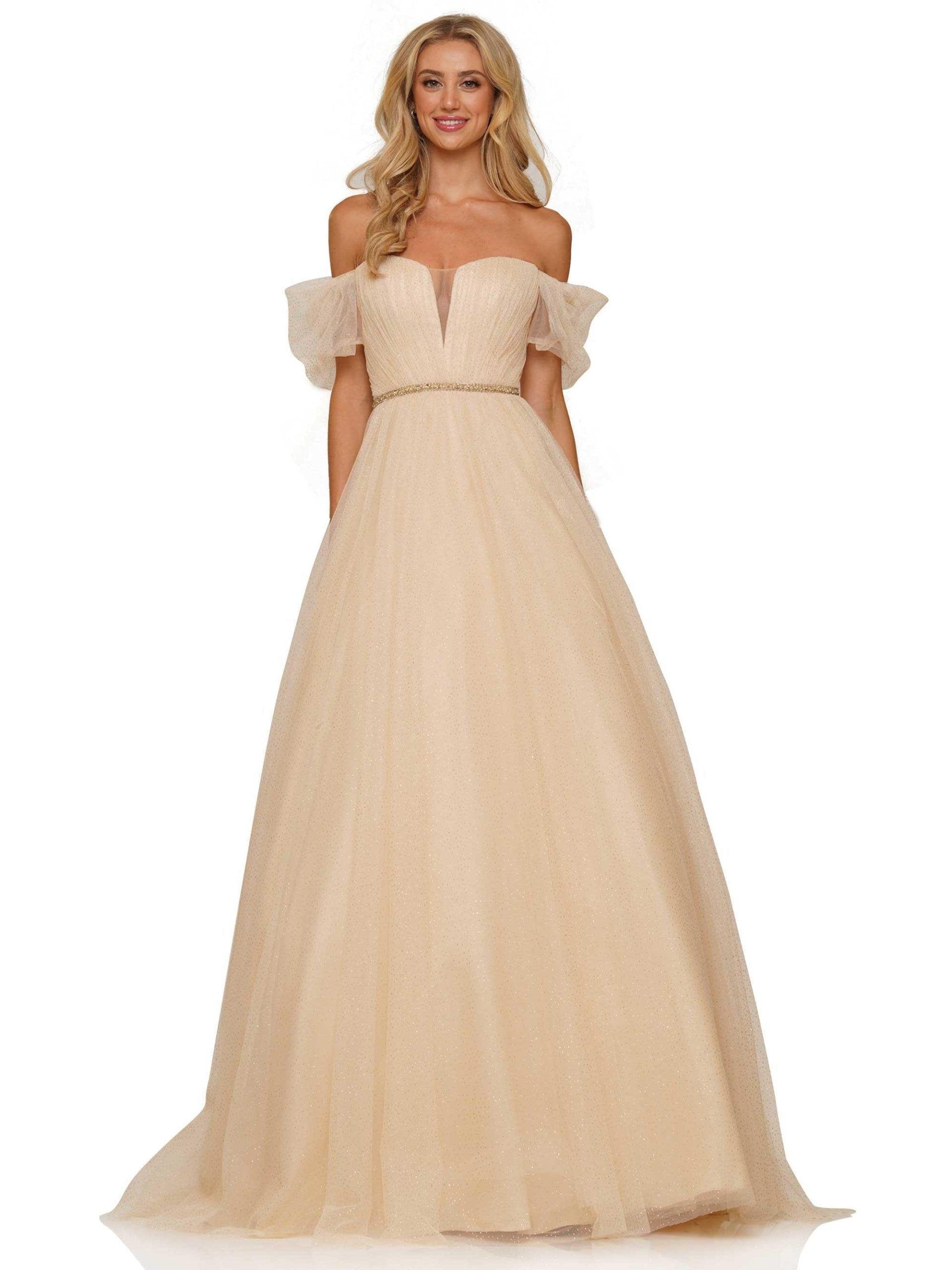 Colors Off Shoulder Long Prom Dress 2912 - The Dress Outlet