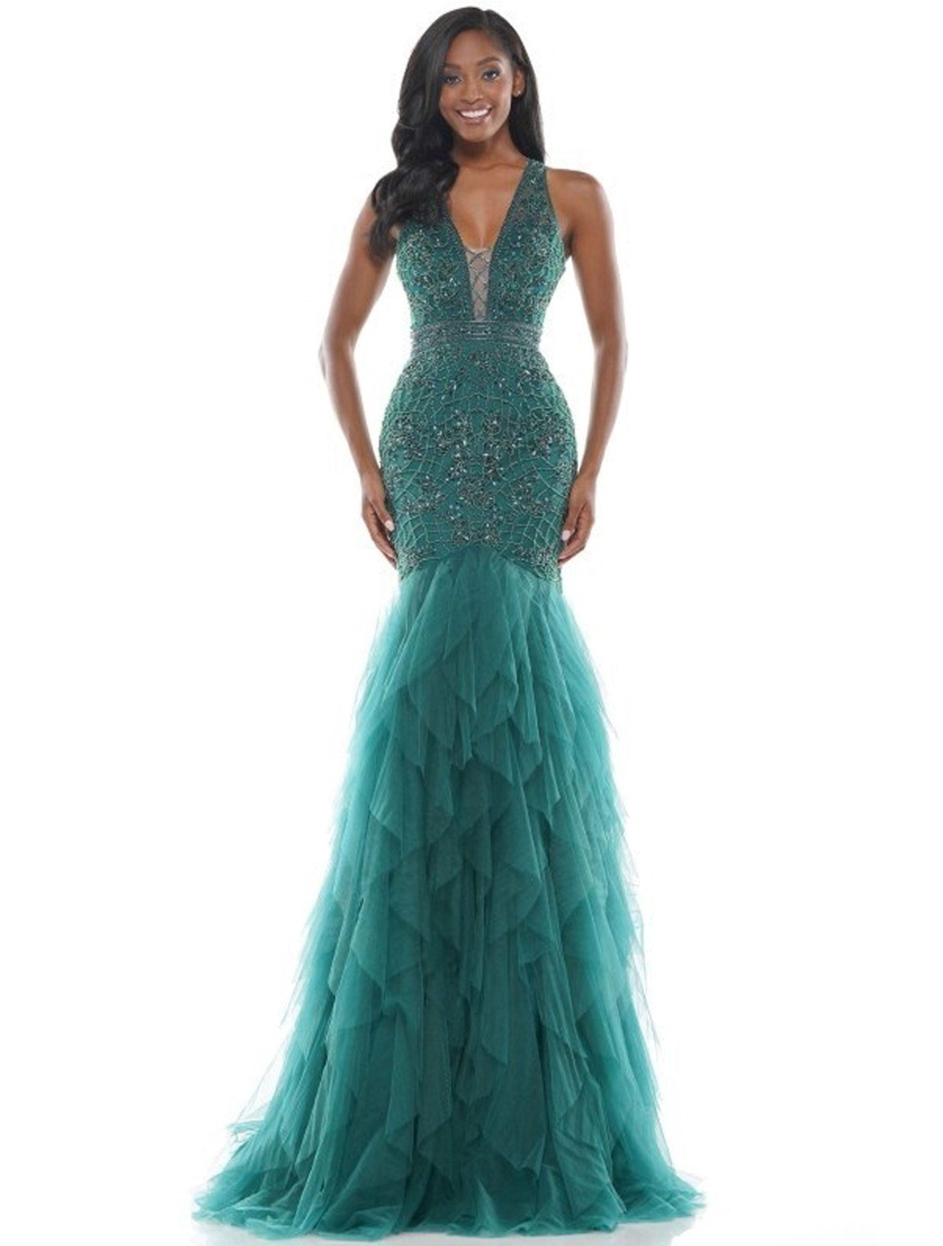 Colors Prom Long Formal Beaded Dress 2758 - The Dress Outlet
