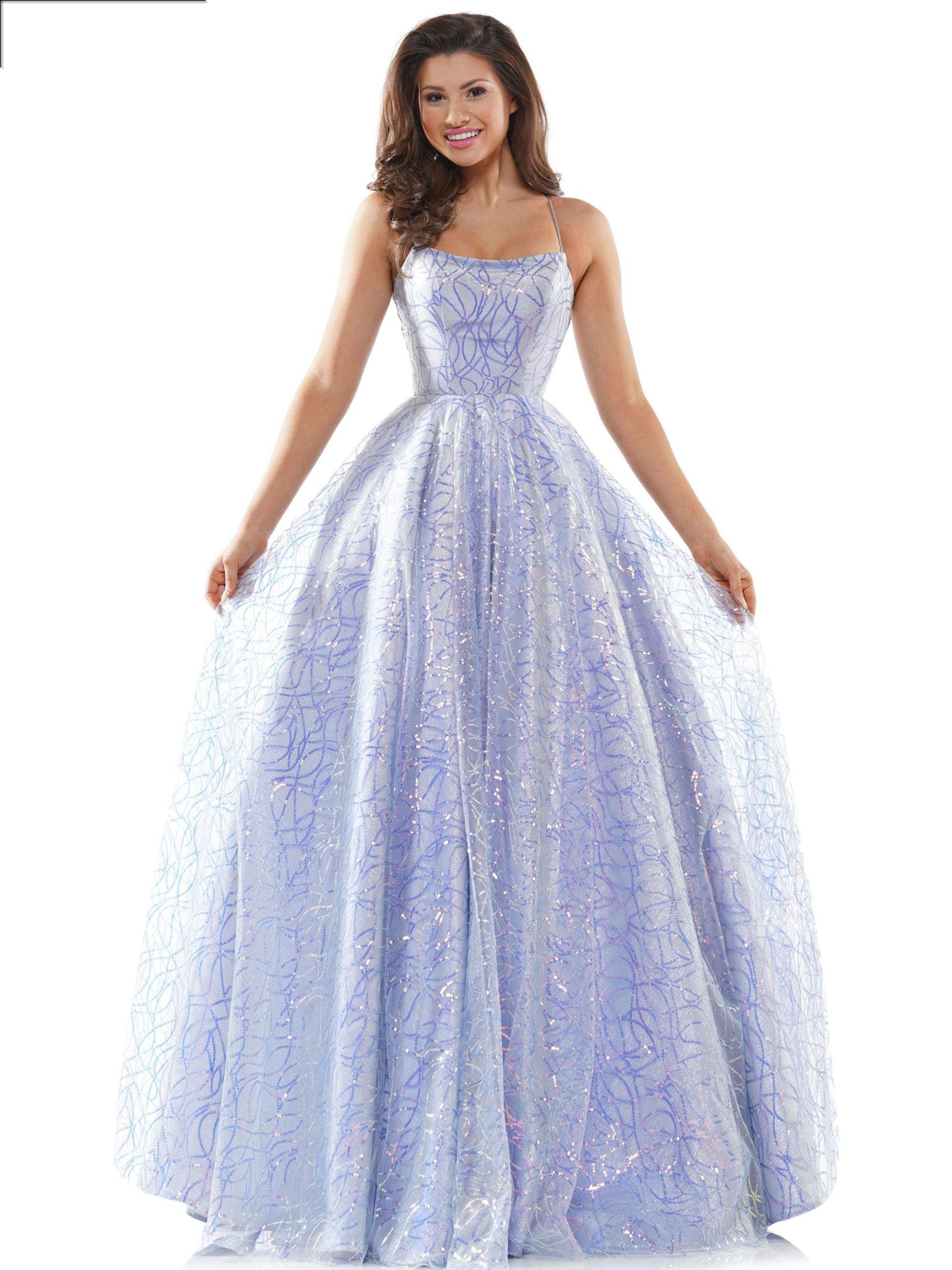 Colors Prom Long Formal Glitter Ball Gown 2437 - The Dress Outlet