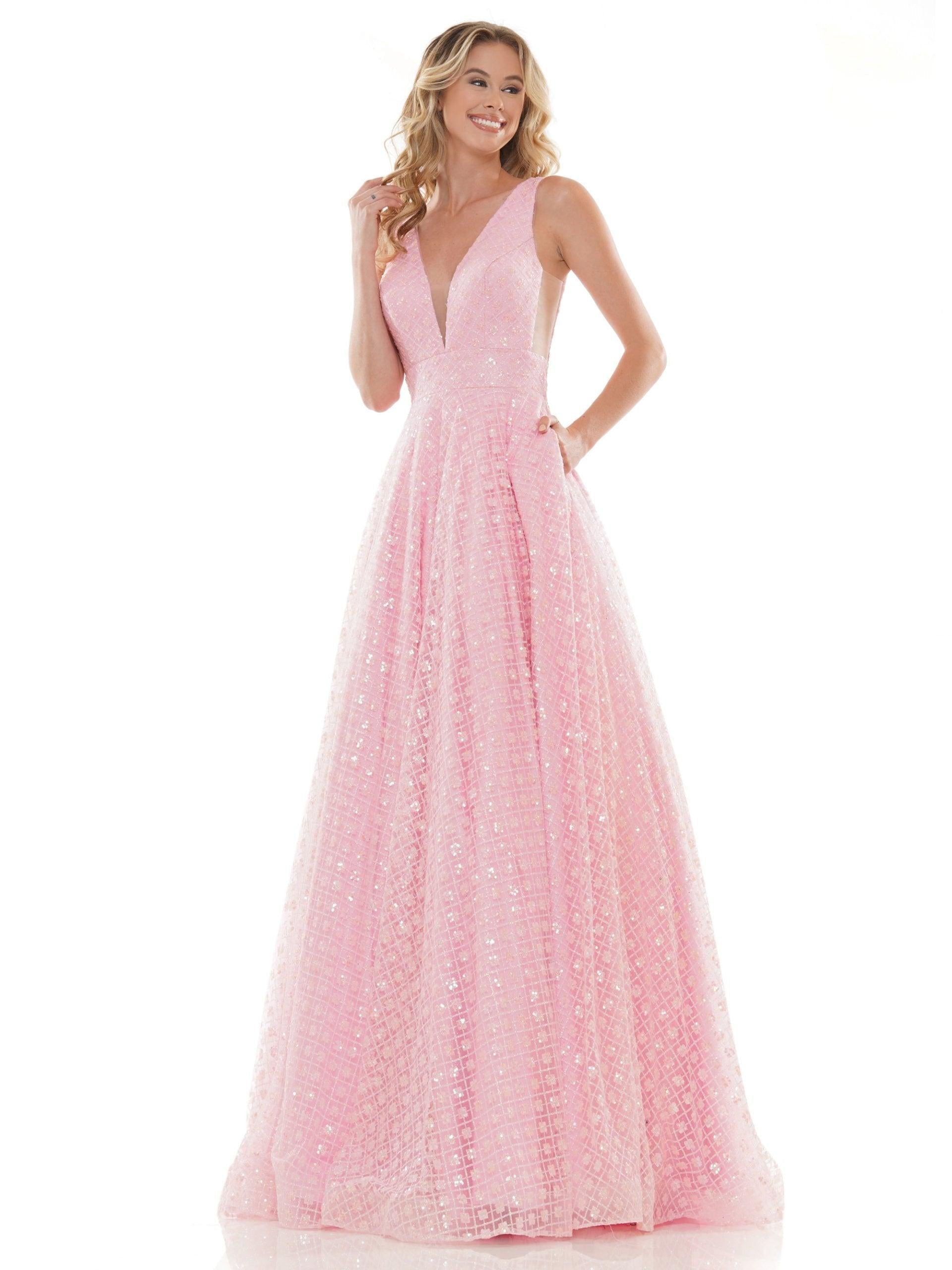 Colors Prom Long Glitter Ball Gown 2170 - The Dress Outlet