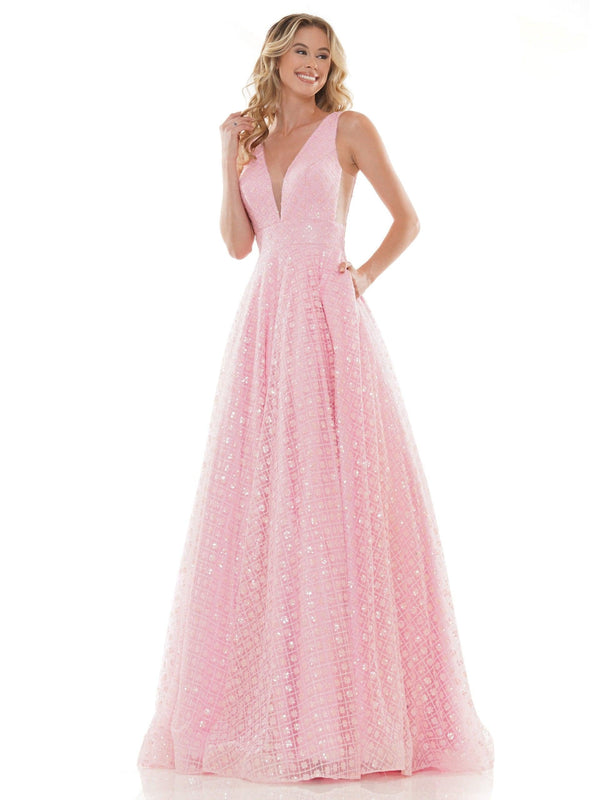 Colors 2170 Colors Prom Long Glitter Ball Gown