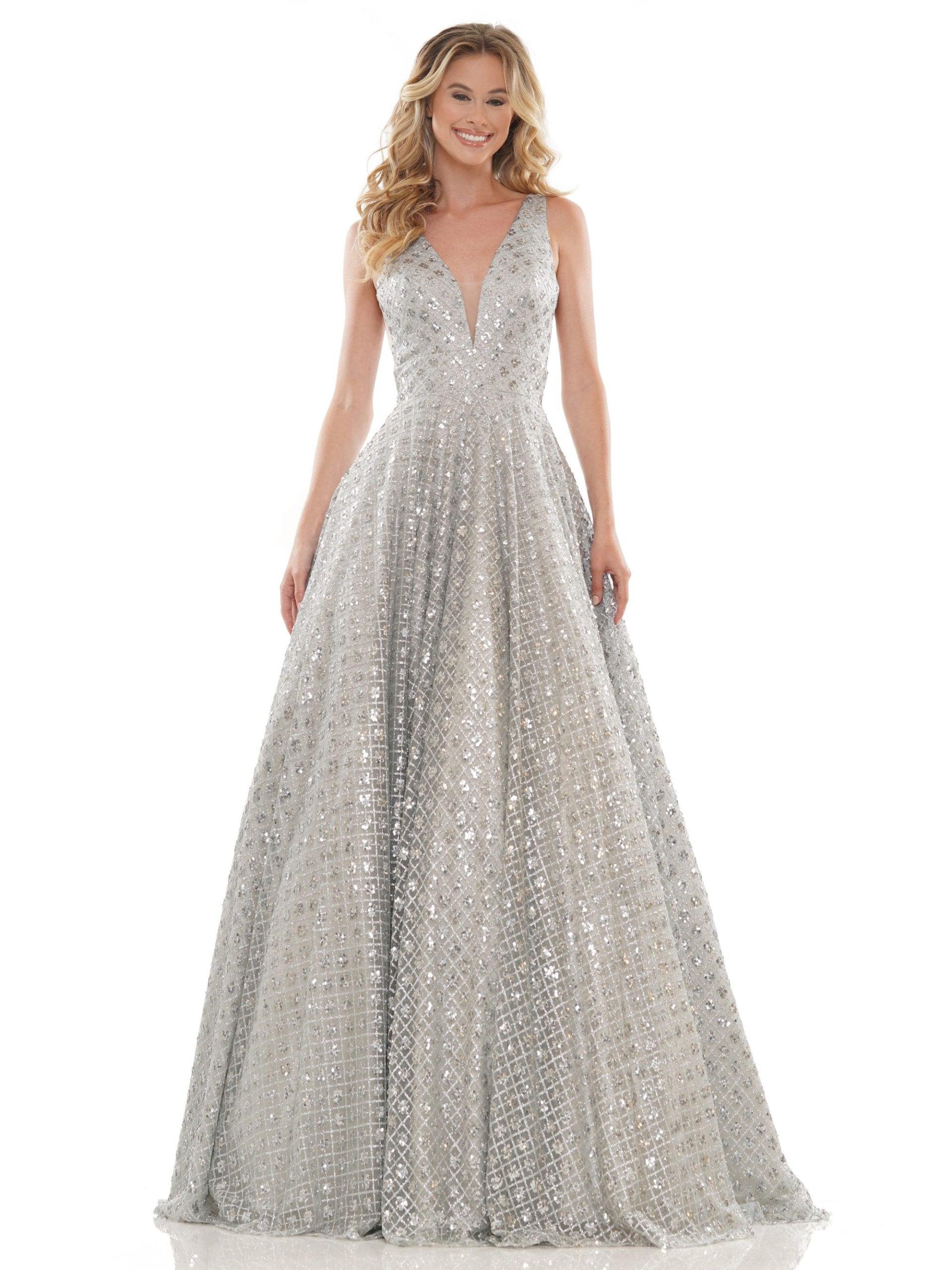 Colors Prom Long Glitter Ball Gown 2170 - The Dress Outlet