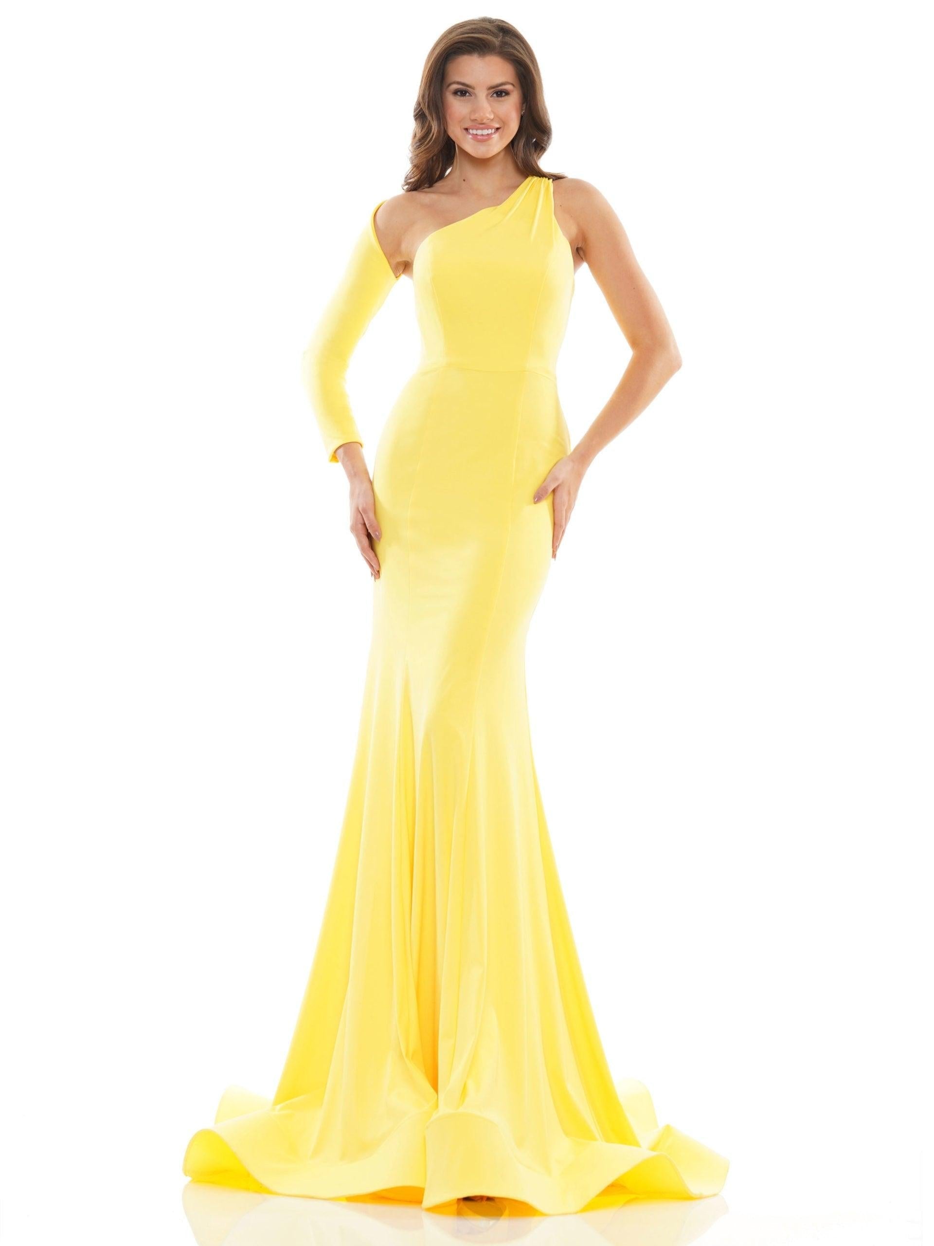Colors Prom Long One Shoulder Fitted Dress 2690 - The Dress Outlet