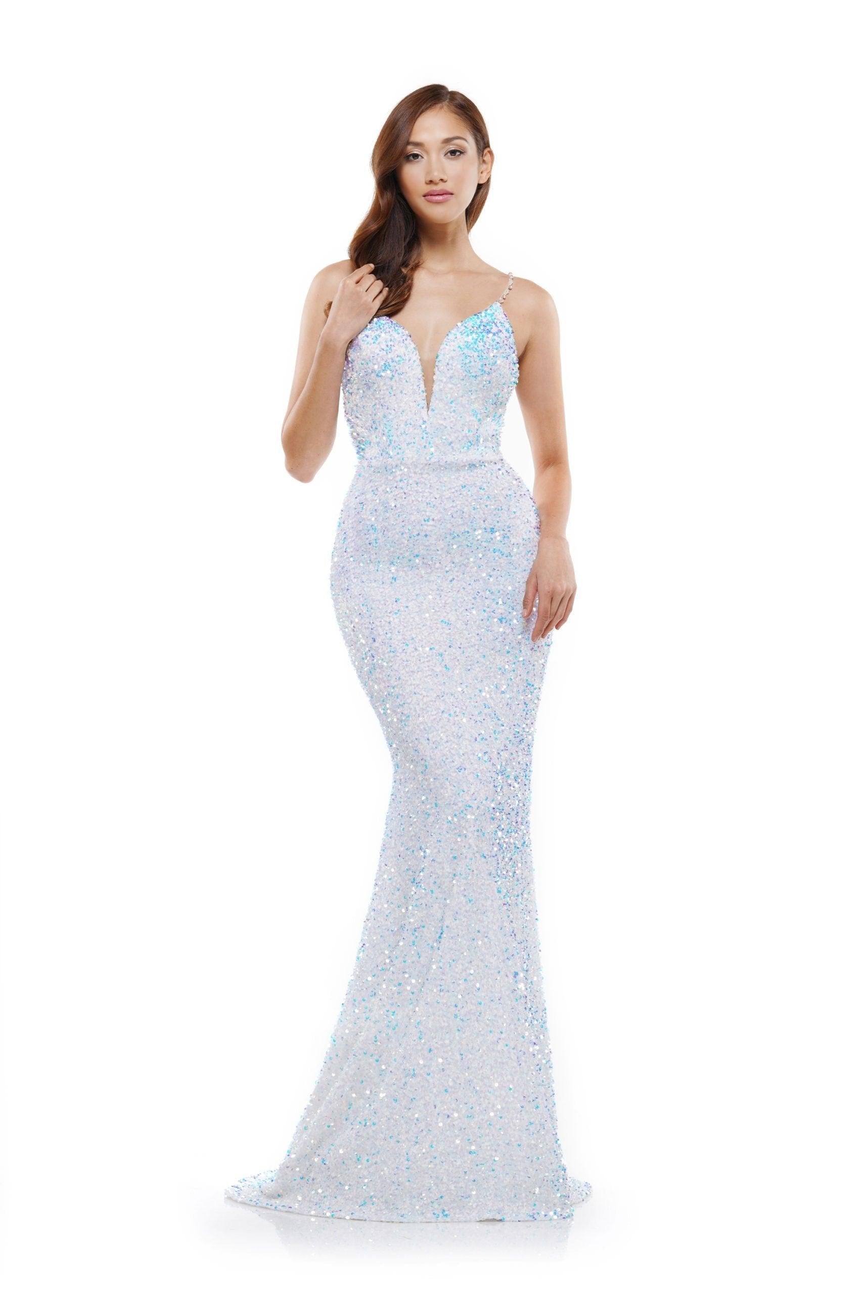 Colors Prom Long Spaghetti Strap Formal Dress 2459 - The Dress Outlet
