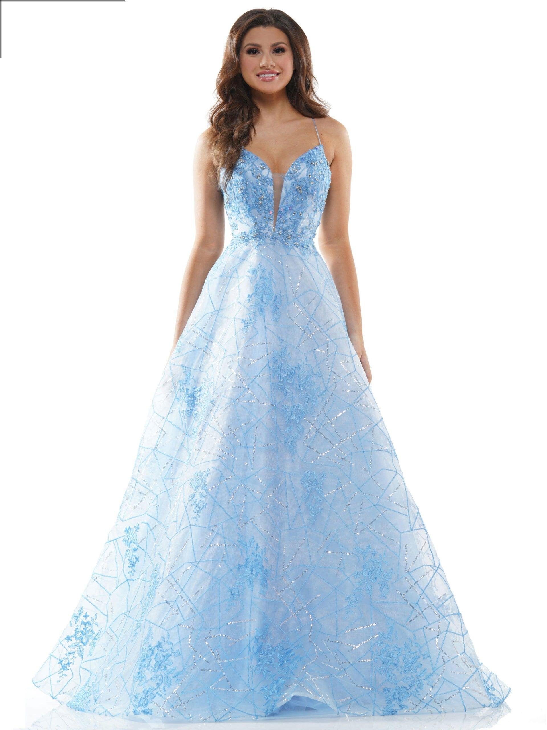 Colors Prom Long Spaghetti Strap Formal Dress 2539 - The Dress Outlet