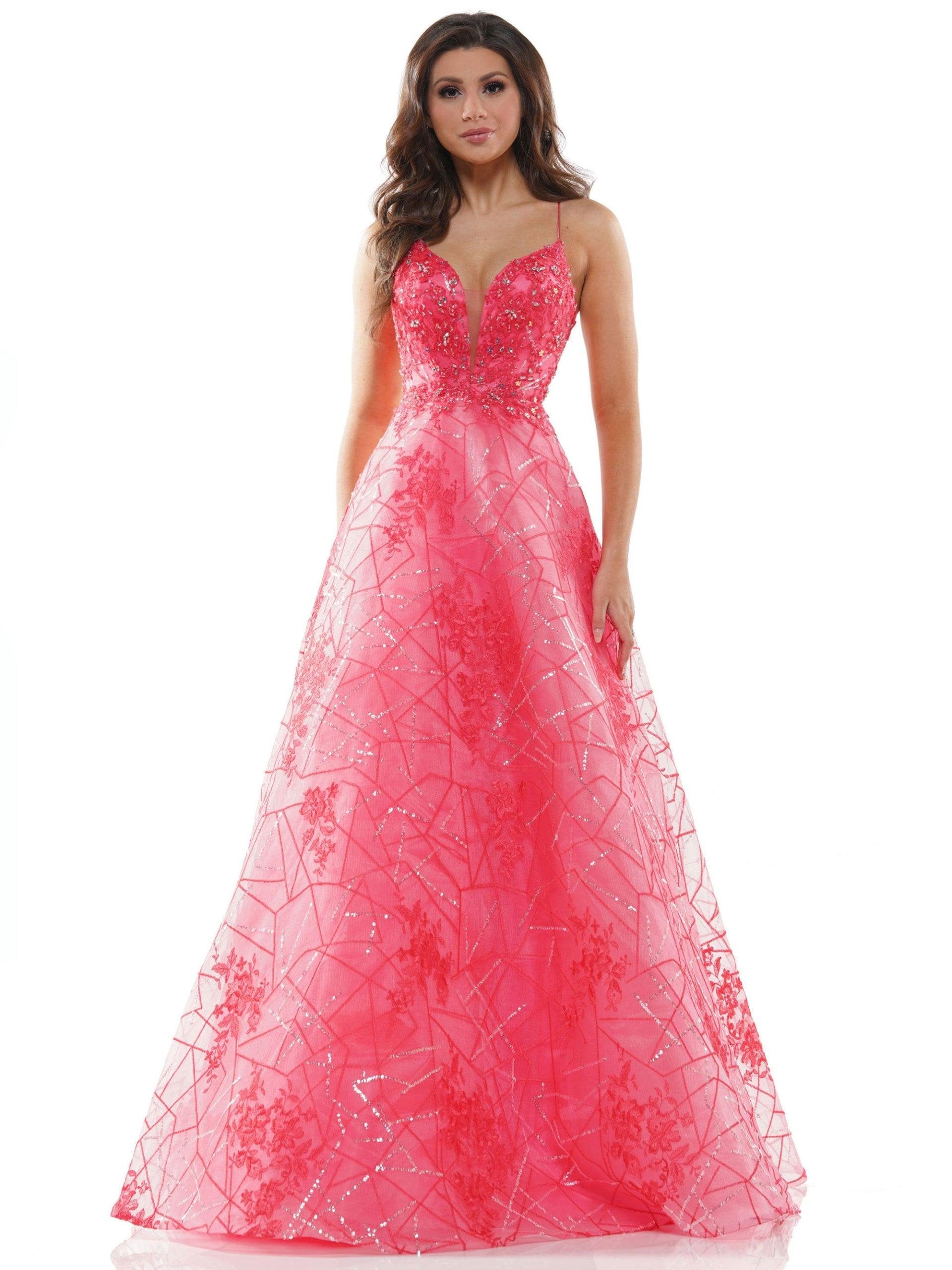 Colors Prom Long Spaghetti Strap Formal Dress 2539 - The Dress Outlet