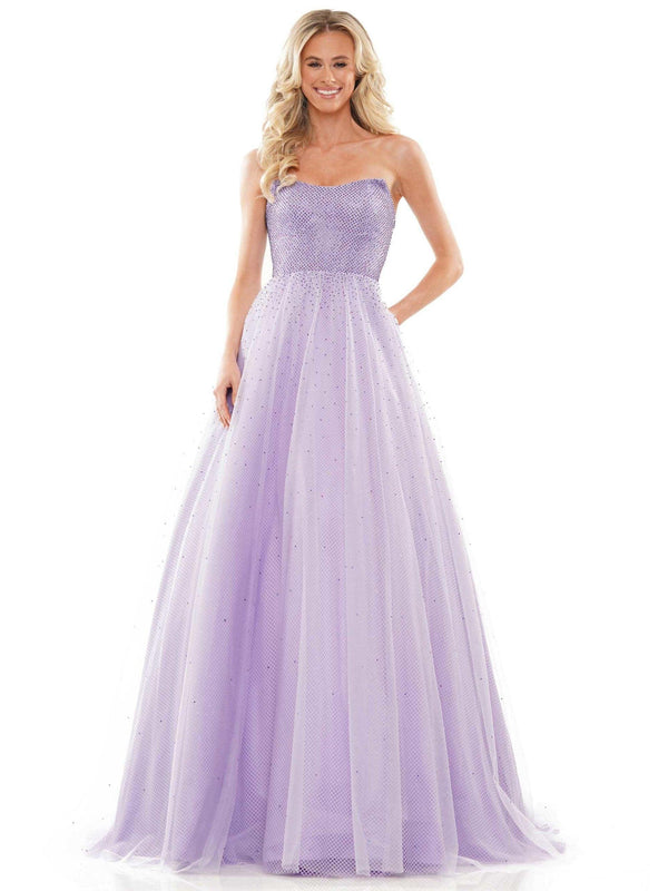 Colors 2939 Colors Prom Long Strapless Dress