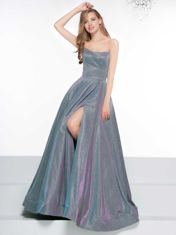 Colors 2078 Colors Prom Long Strapless Glitter Ball Gown