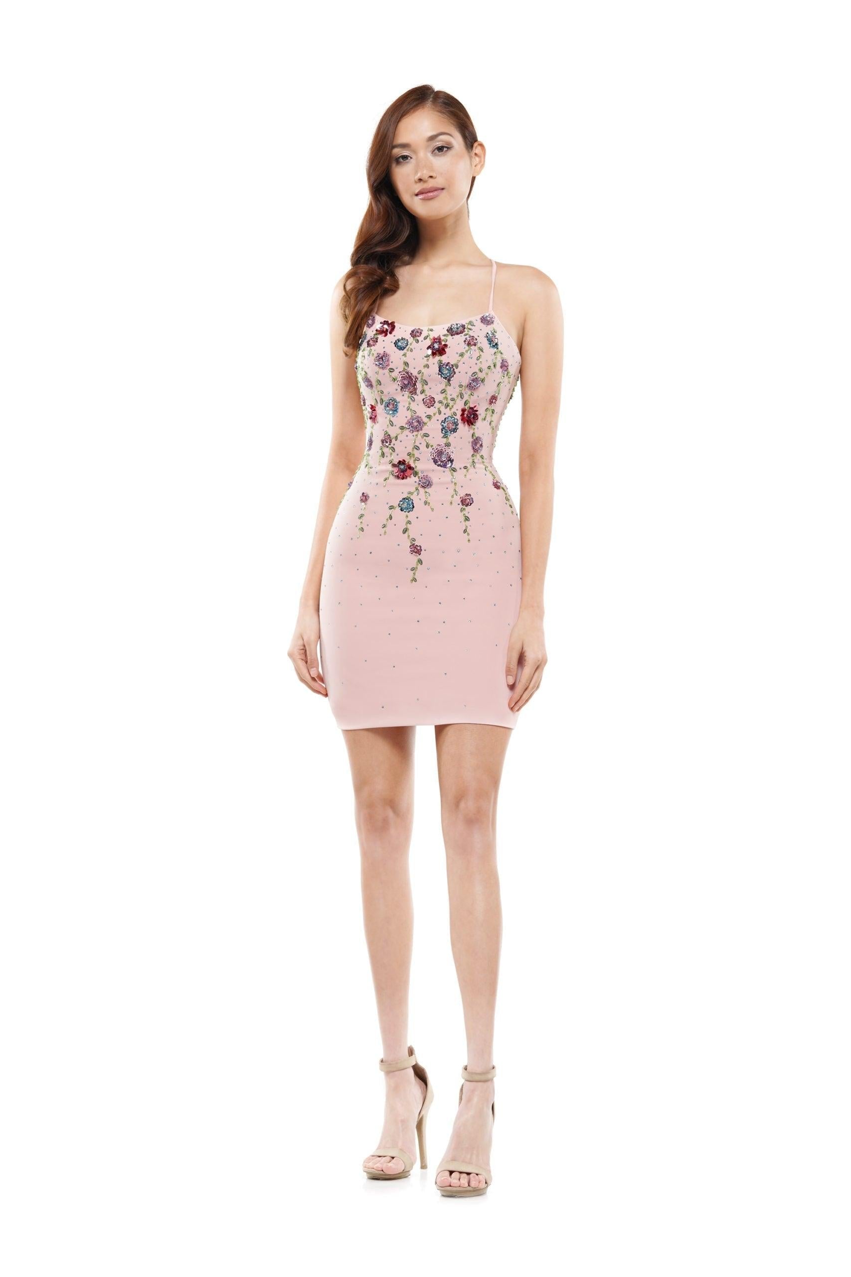 Colors Prom Short Floral Cocktail Dress 2521 - The Dress Outlet