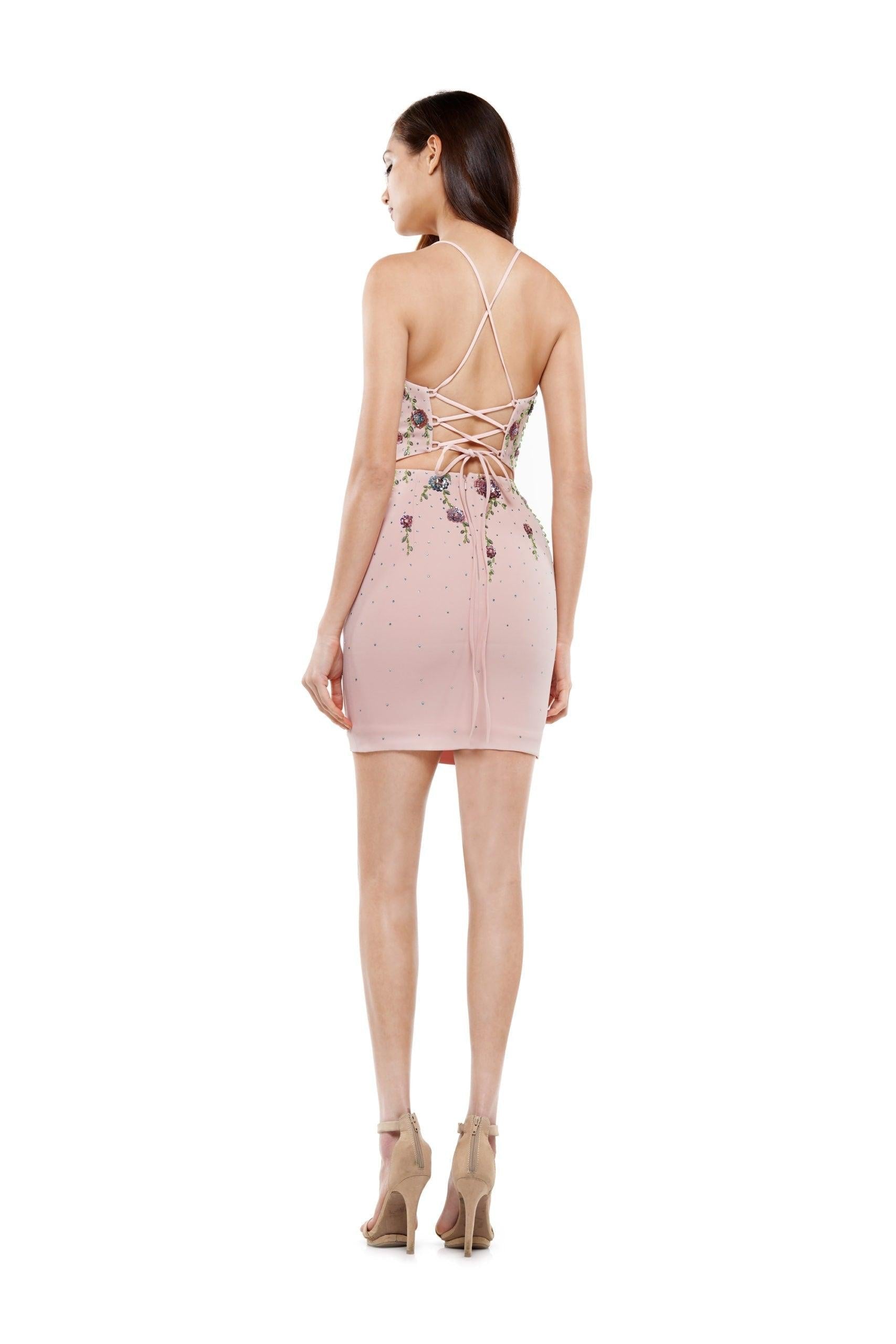 Colors Prom Short Floral Cocktail Dress 2521 - The Dress Outlet