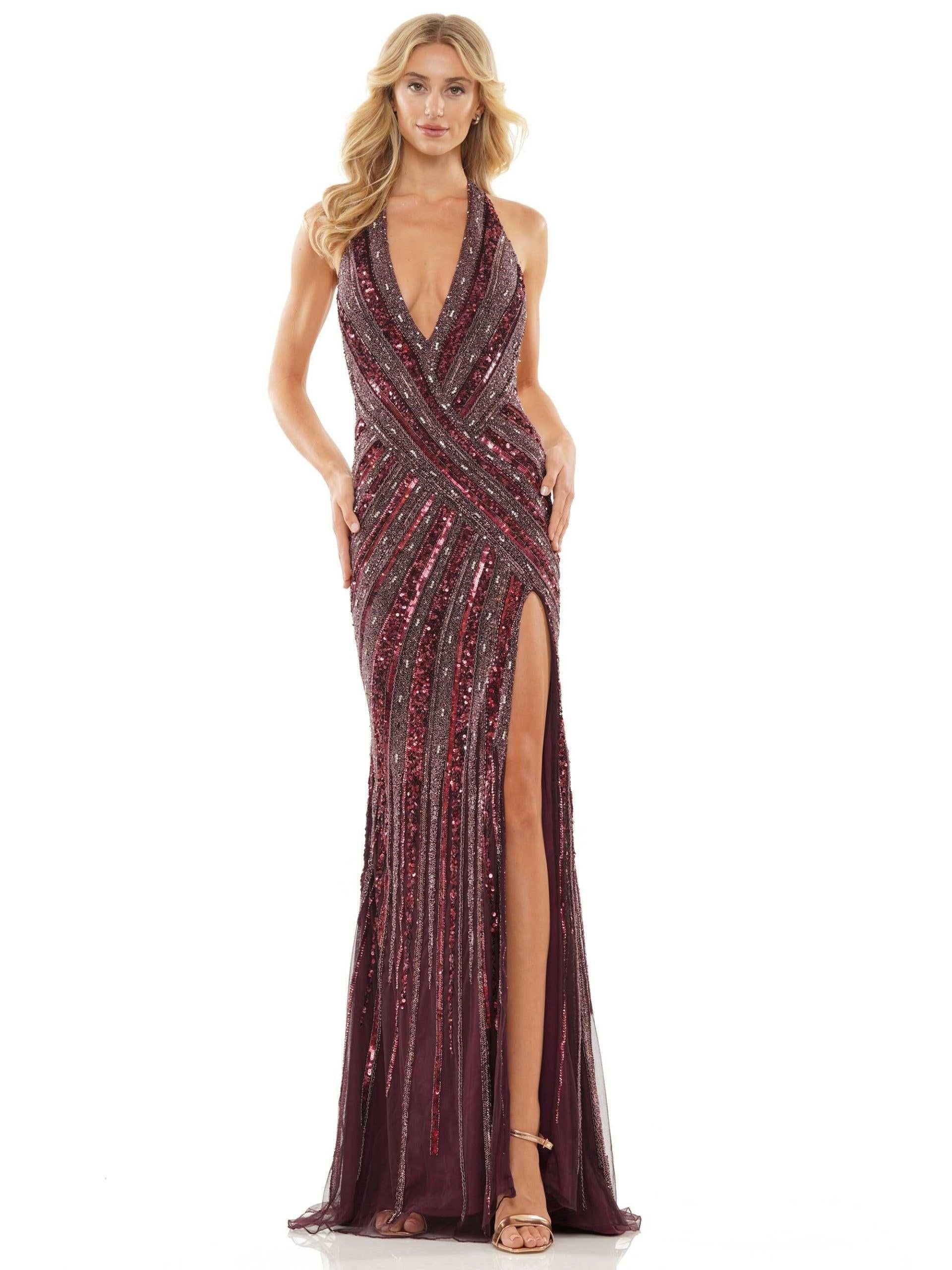 Colors Sexy Long Sleeveless Prom Dress K144 - The Dress Outlet Wine