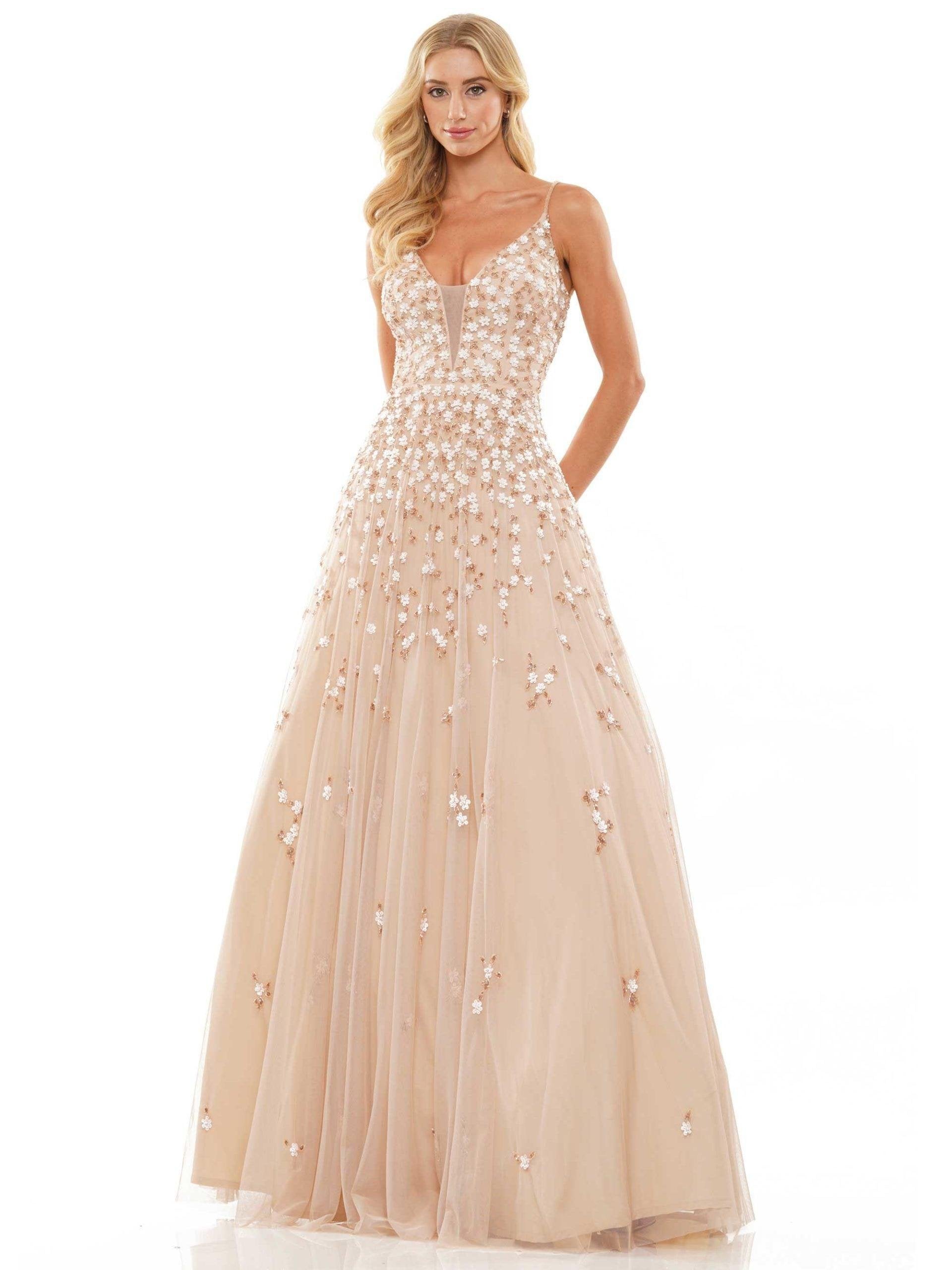 Colors Spaghetti Strap Long Prom Dress K140 - The Dress Outlet