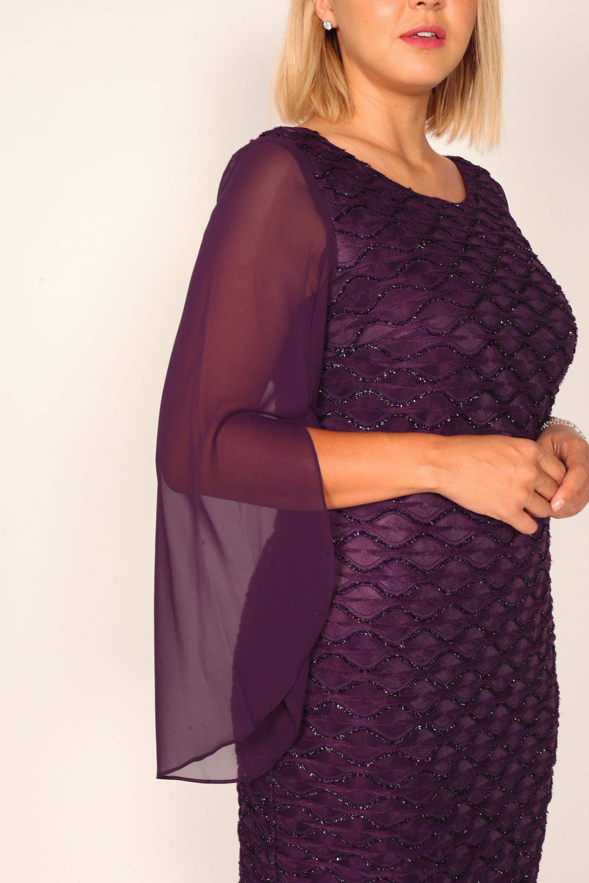 Aubergine Connected Apparel Short Fitted Cocktail Dress