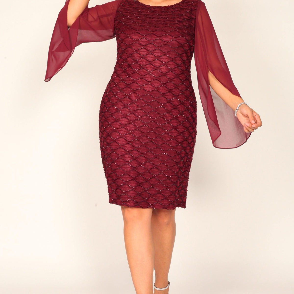 Connected Apparel Short Fitted Cocktail Dress