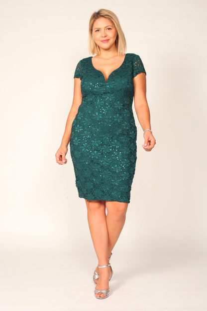 Connected Apparel Short Fitted Cocktail Dress - The Dress Outlet