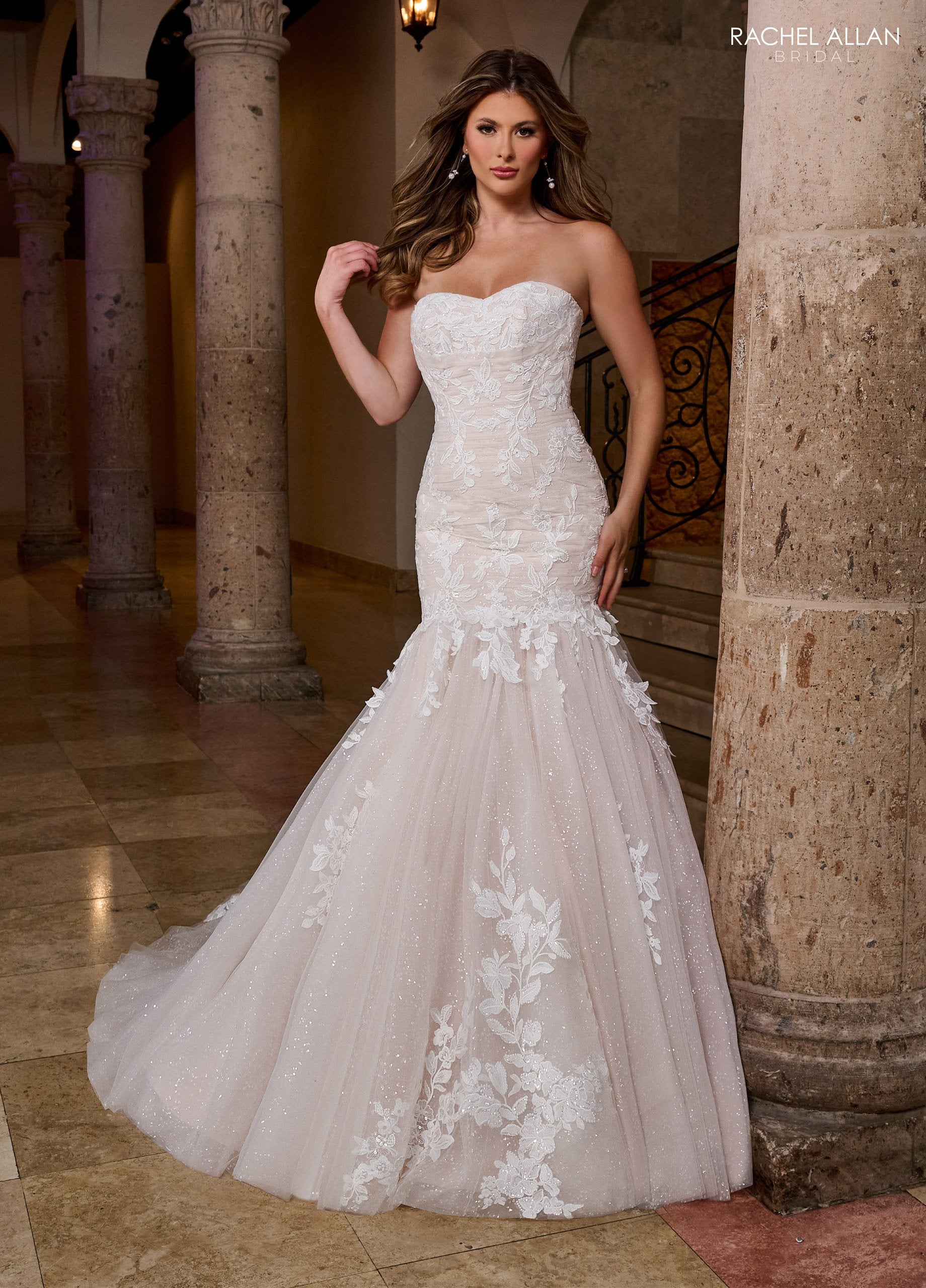 Ivory Champagne Rachel Allan RB4205 Long Mermaid Detachable