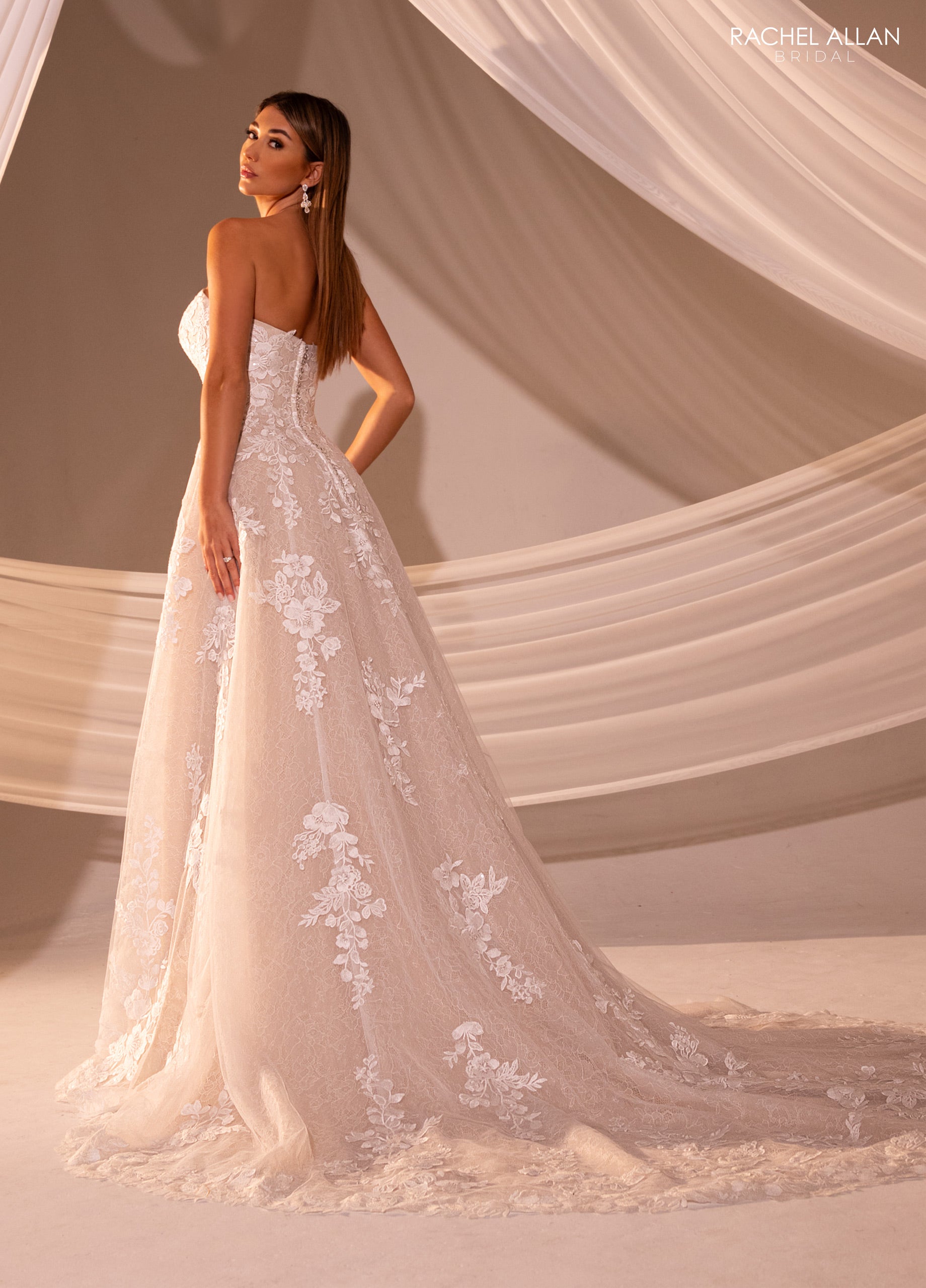 Wedding Dresses Beaded Lace Long A Line Wedding Dress Ivory Nude Sand