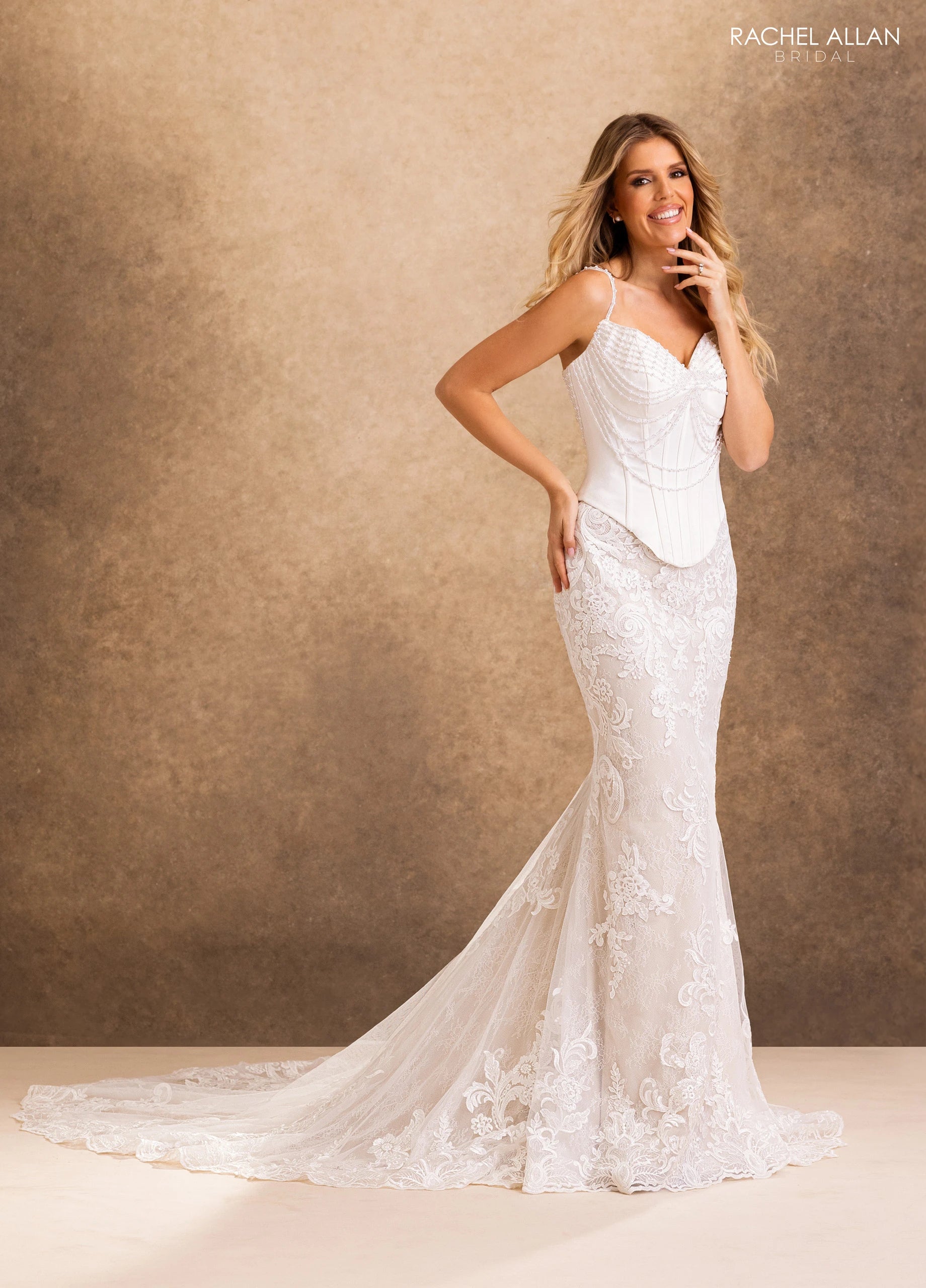 Sweetheart Floor-Length Lace Wedding Dress Mermaid Rachel Allan RB4247