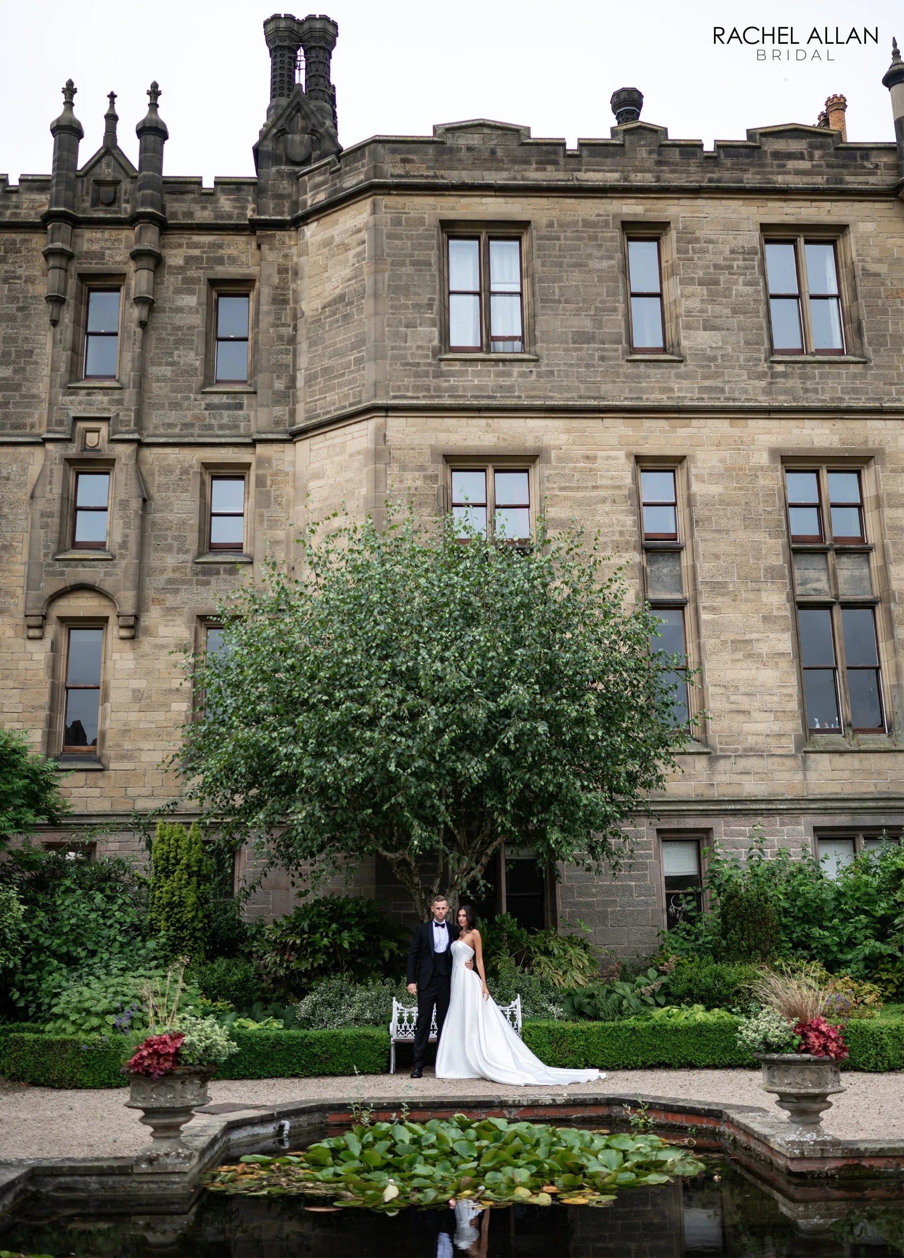 Ivory Strapless Floor-Length Mikado Bridal Mermaid Gown with Removable Overskirt Rachel Allan RB4240