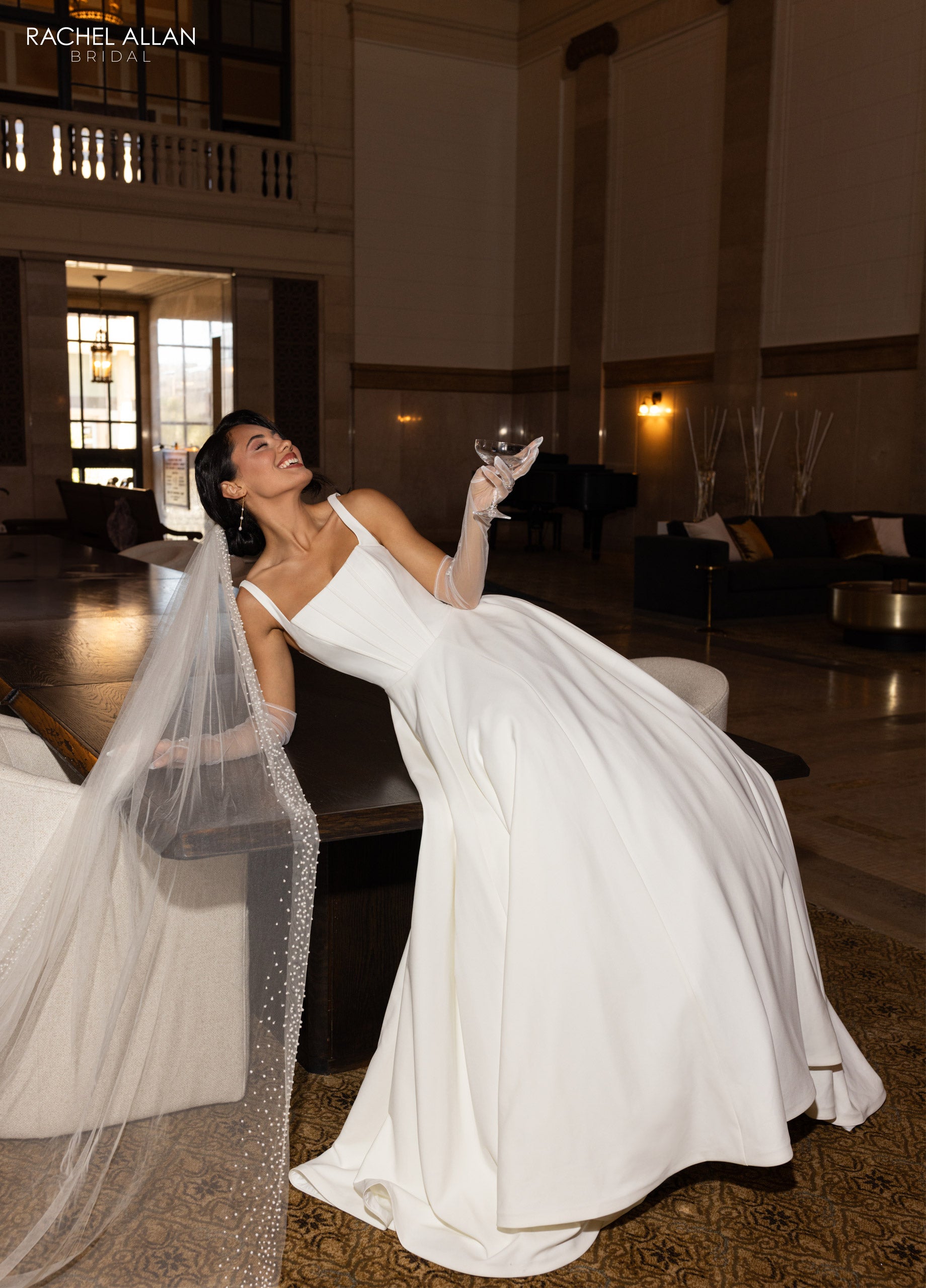 Rachel Allan RB4209 A Line Simple Long Wedding Dress