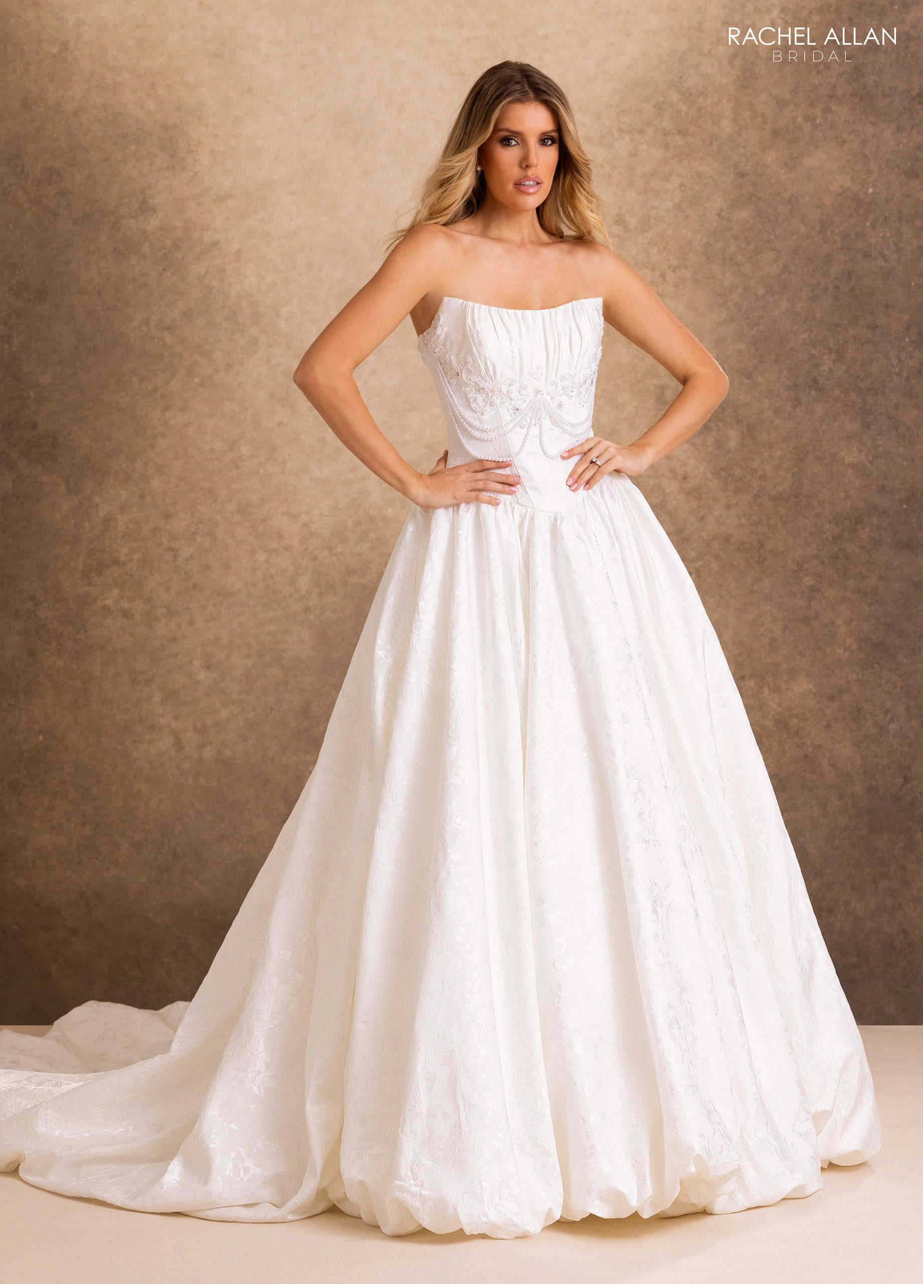 Illusion Floor-Length with T in Lace Wedding Dress Ball Gown Rachel Allan RB4260