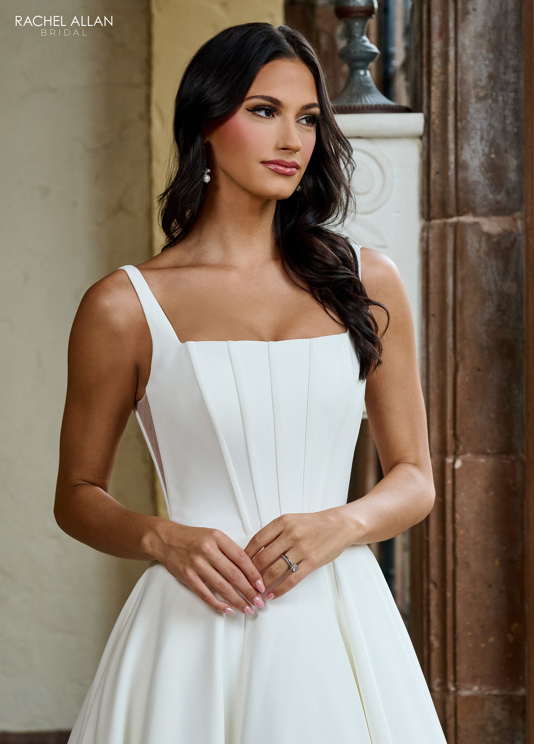 Rachel Allan RB4209 A Line Simple Long Wedding Dress