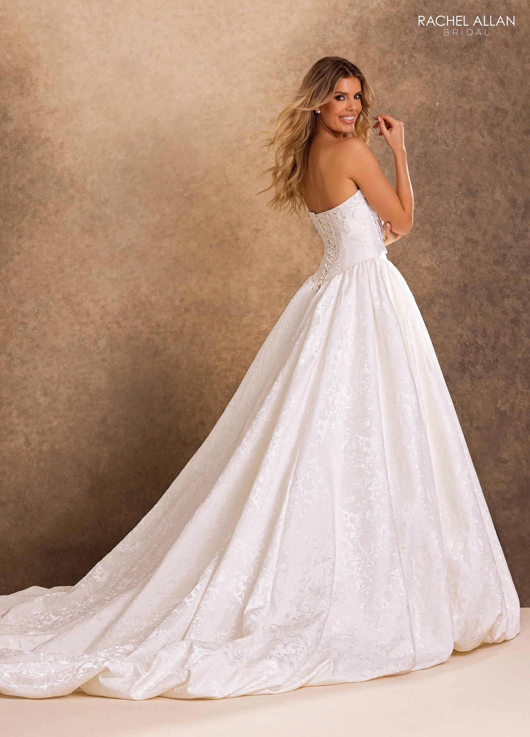 Illusion Floor-Length with T in Lace Wedding Dress Ball Gown Rachel Allan RB4260