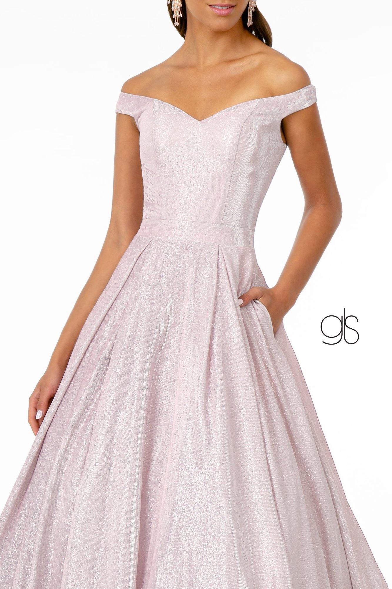 Cut-Away Shoulder Prom Dress Ball Gown - The Dress Outlet Elizabeth K