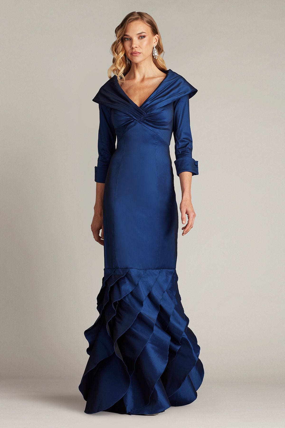 Tadashi Shoji CY25479L Formal Long Ruffle Evening Dress