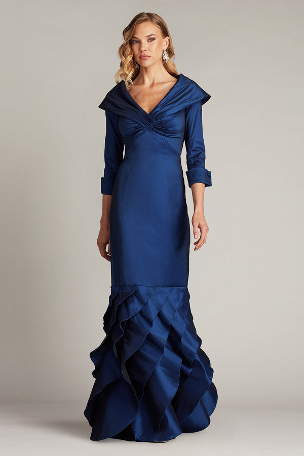 Tadashi Shoji CY25479L Formal Long Ruffle Evening Dress