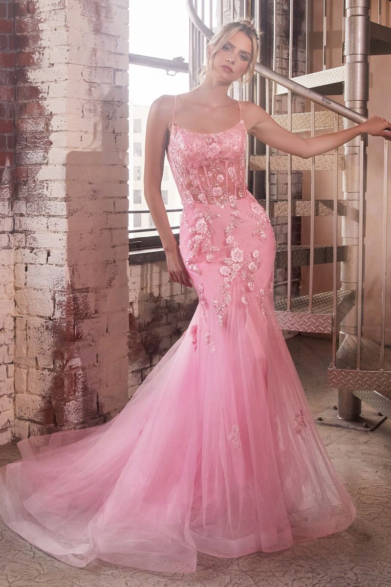 rose pink mermaid prom dress pink dress glitter Shimmering Pink Sequin Mermaid Prom Dress with Spaghetti Straps and Hi Viniodress