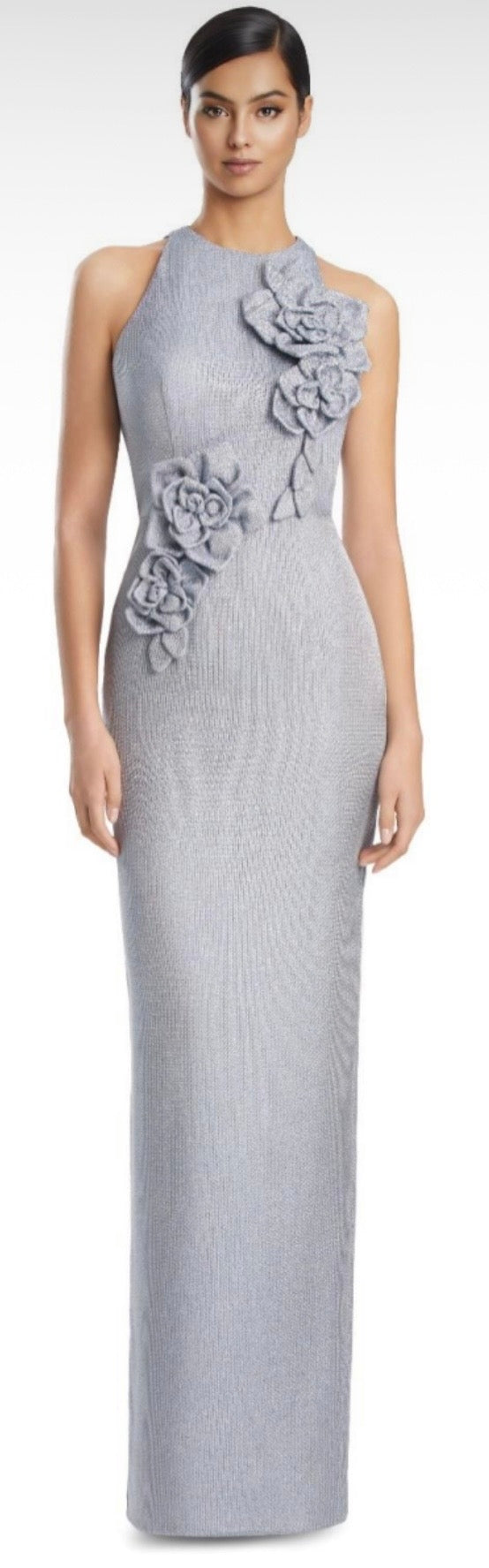 Halter Floor-Length Embellished Formal Gown by Alexander by Daymor 3200S26 in Silver