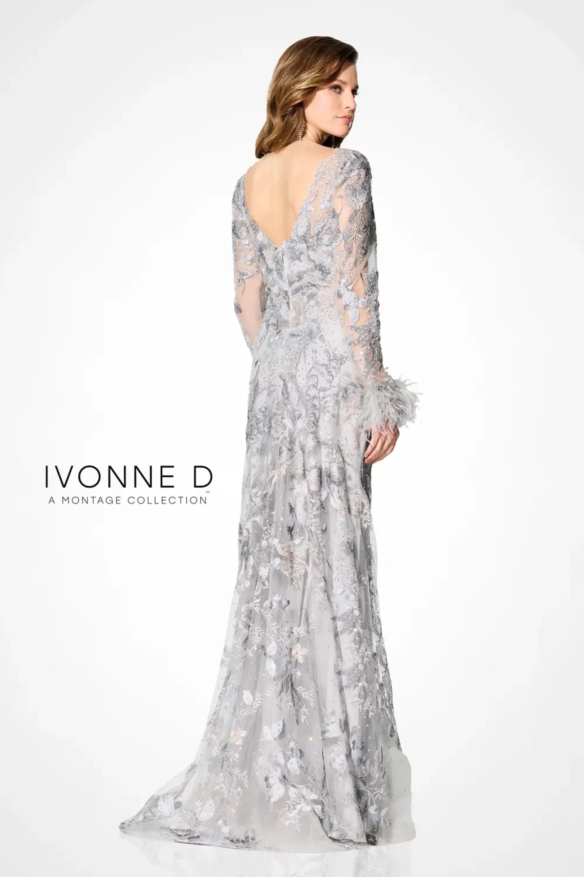 Ivonne D ID307 Long Sleeve Mother of the Bride Formal Dress