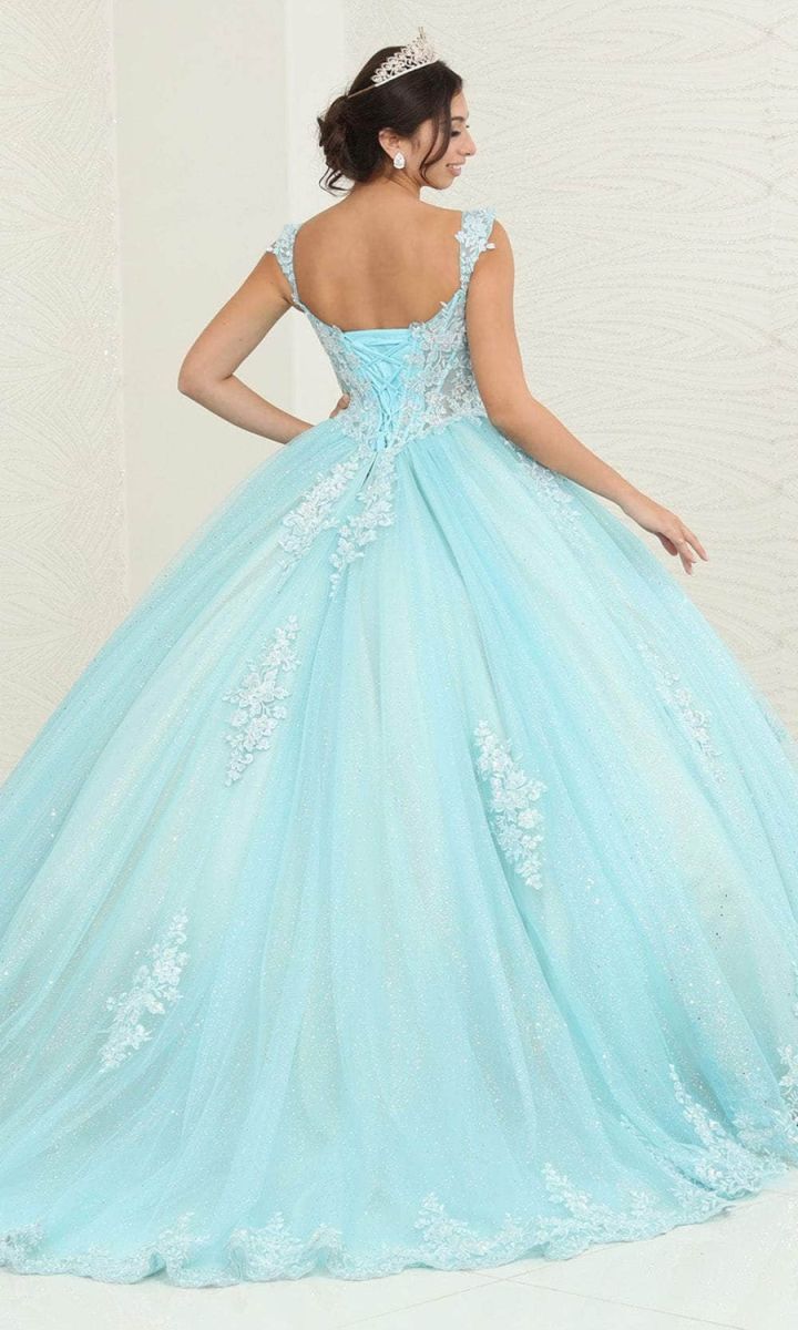 Off-the-Shoulder Floor-Length Tulle Quinceañera Ball Gown May Queen LK253