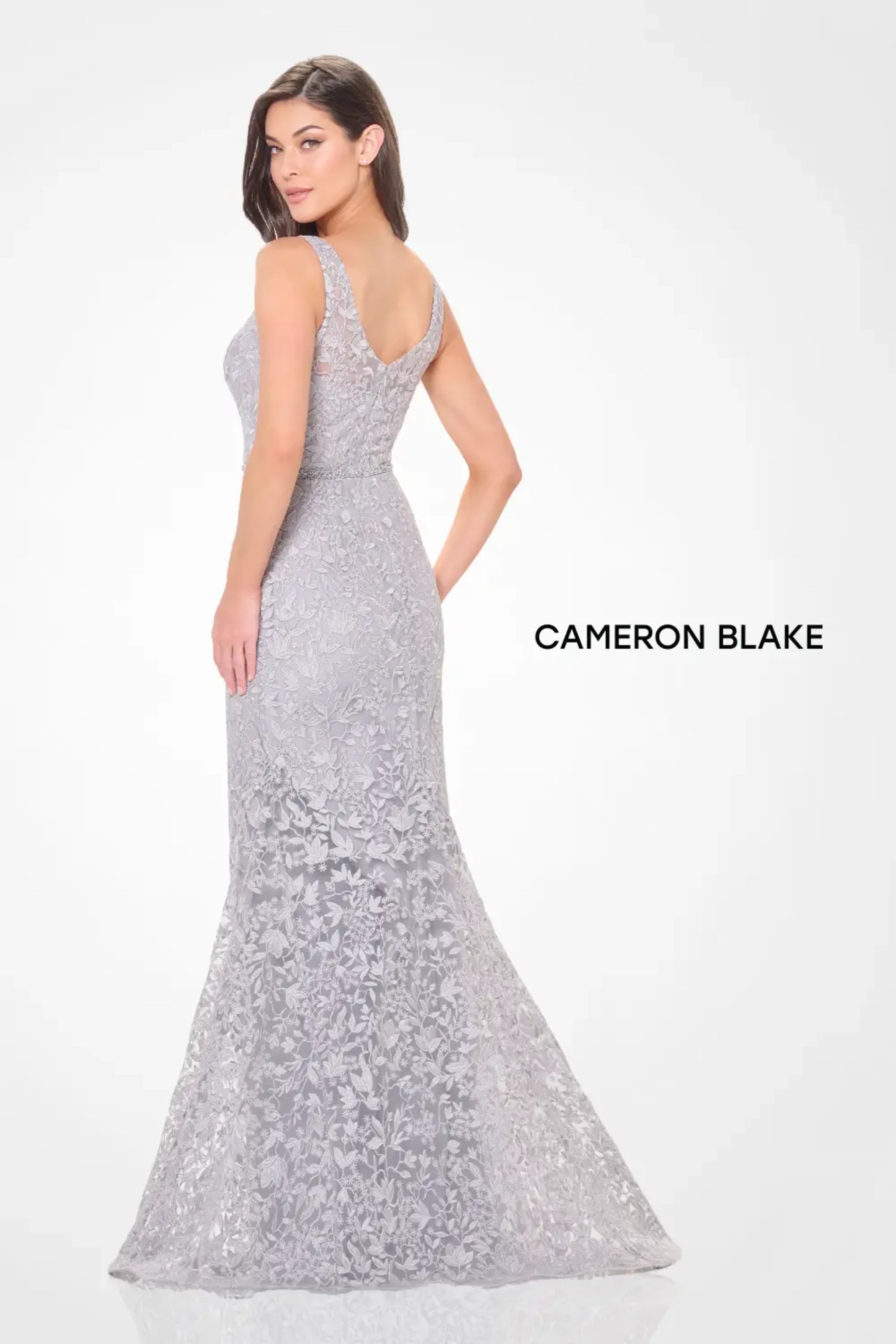 Cameron Blake CB3238 Mermaid Long Lace Formal Evening Dress