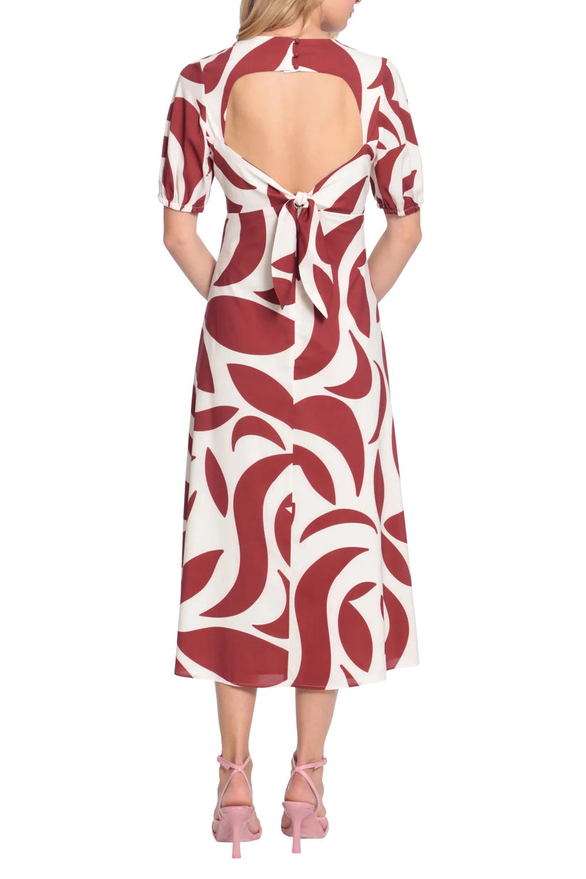 Donna Morgan D8059M Short Printed Cocktail Midi Dress