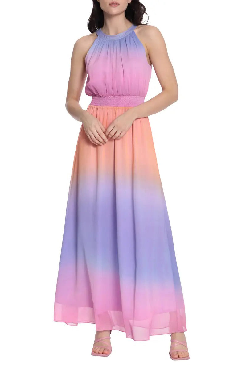 Donna Morgan D8099M Long Formal A Line Ombre Maxi Dress