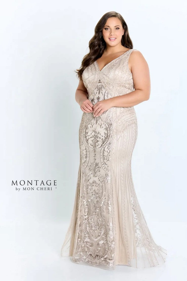 Montage 118975 Beaded Long Fit Formal Dress