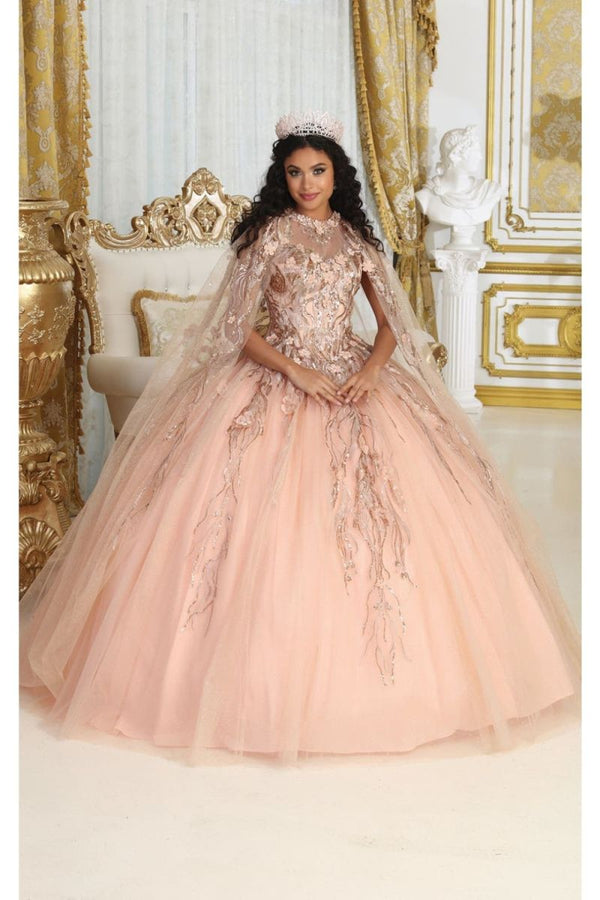 Illusion Floor-Length Tulle Quinceañera Ball Gown May Queen LK212