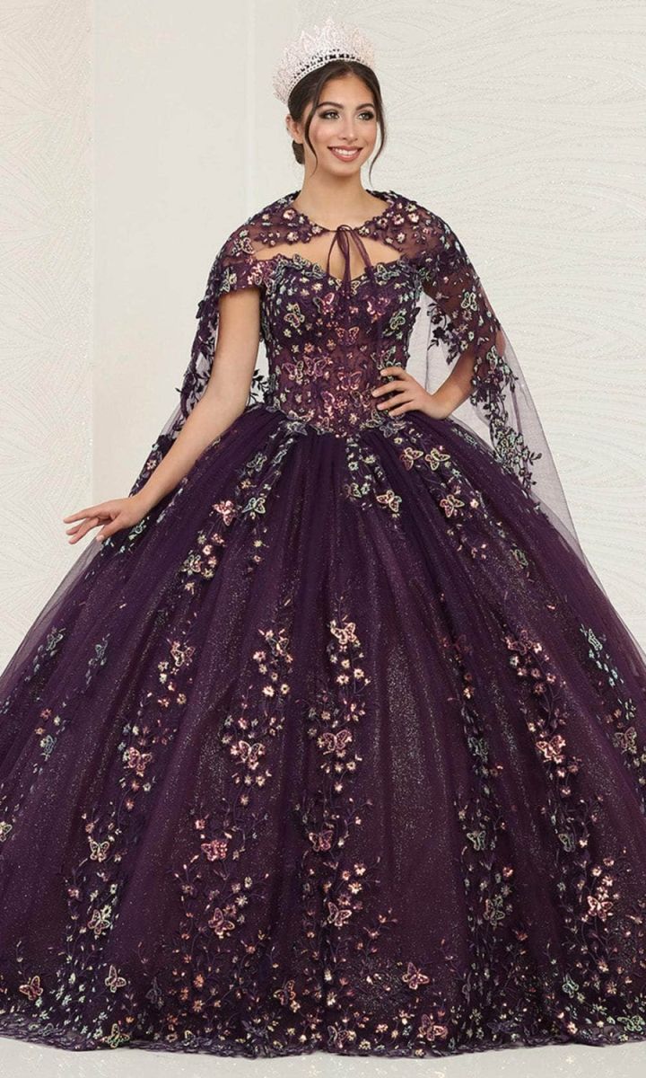 Illusion Floor-Length Tulle Quinceañera Ball Gown May Queen LK252