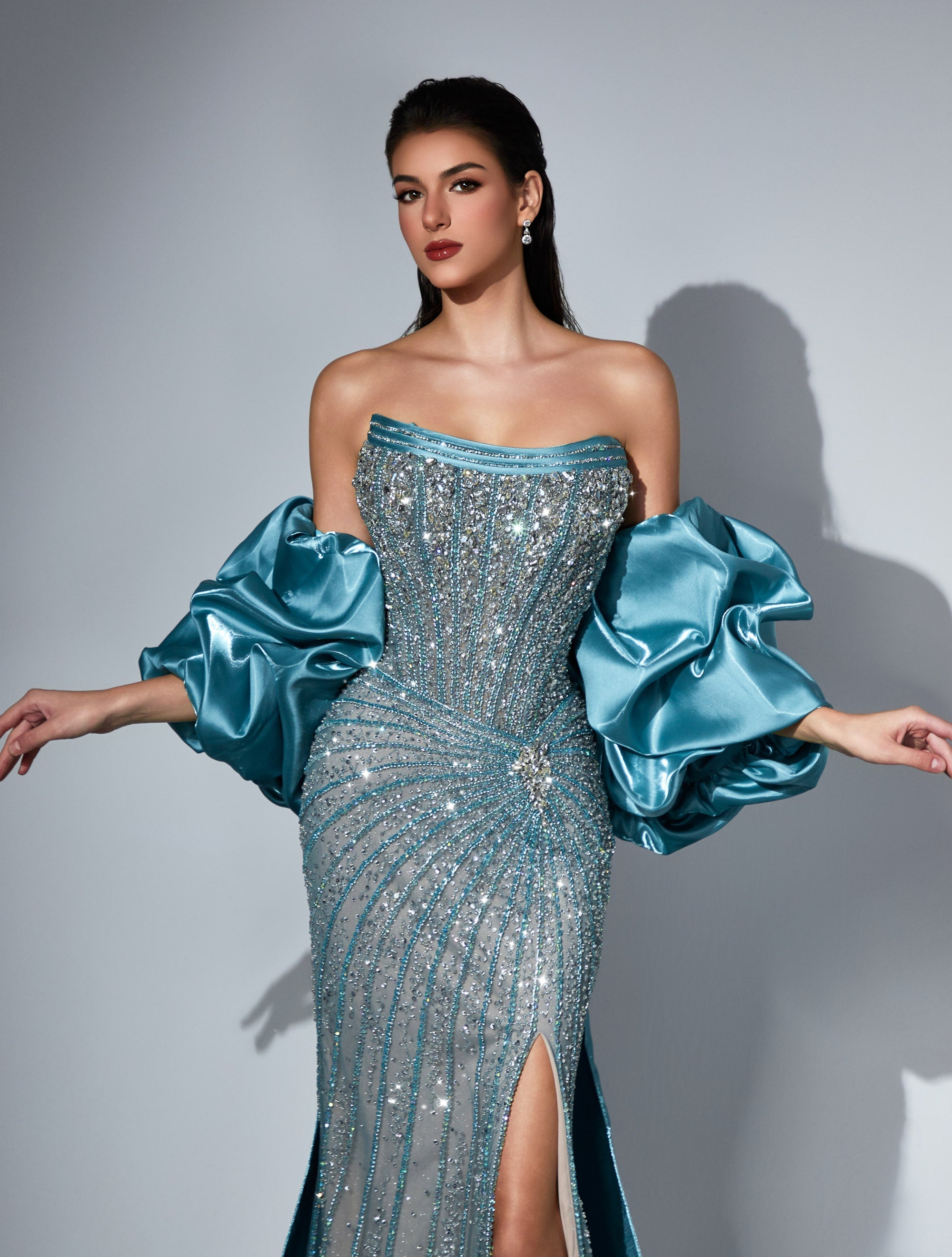 Off-the-Shoulder Floor-Length Satin Prom Mermaid Luscious Delia LD11438 Pre Order
