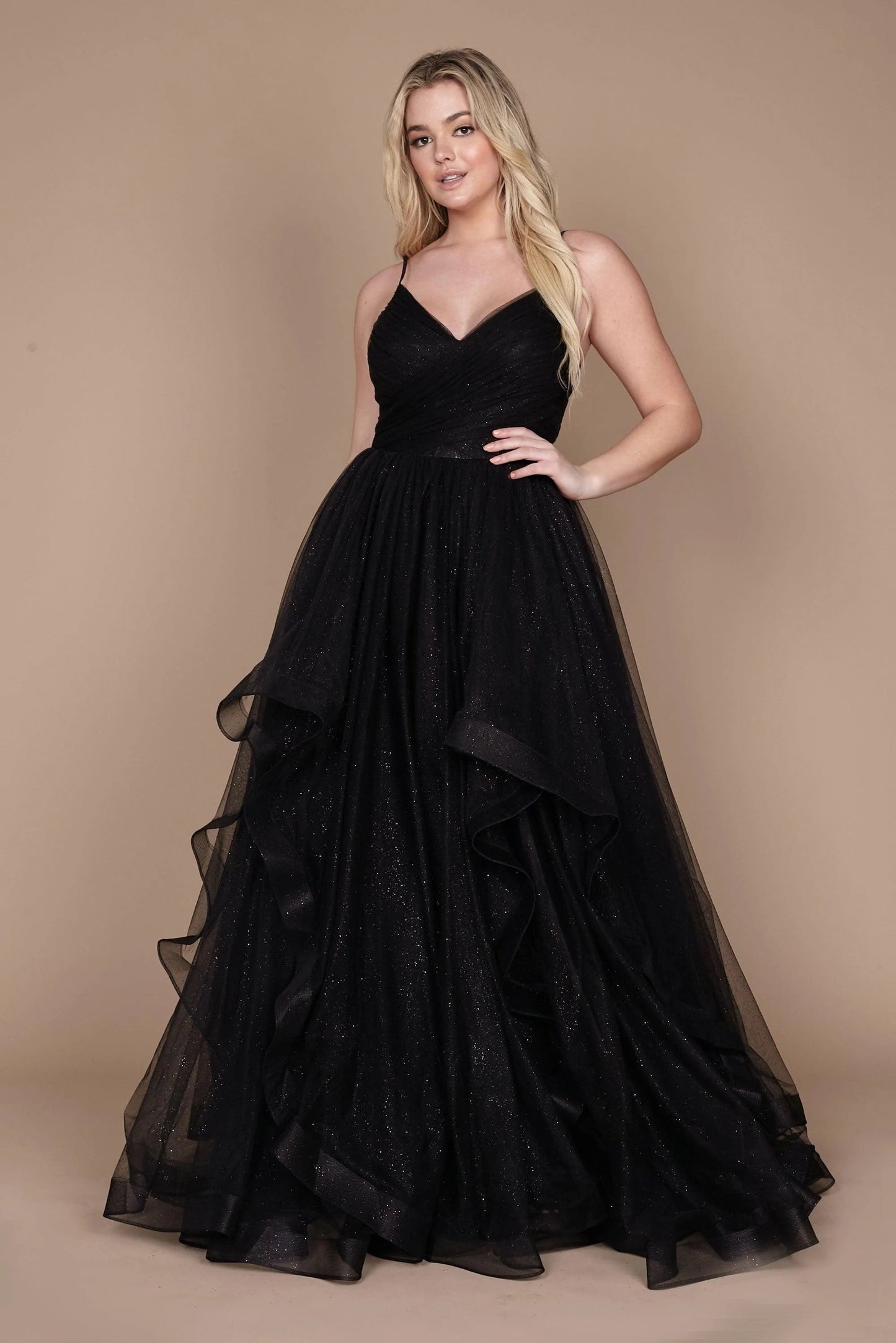 Black Wedding Dresses Long Spaghetti Strap Black Wedding Dress Black