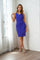Cocktail Dresses Short Cocktail Dress Compression Stretch Ruffle Detail Royal