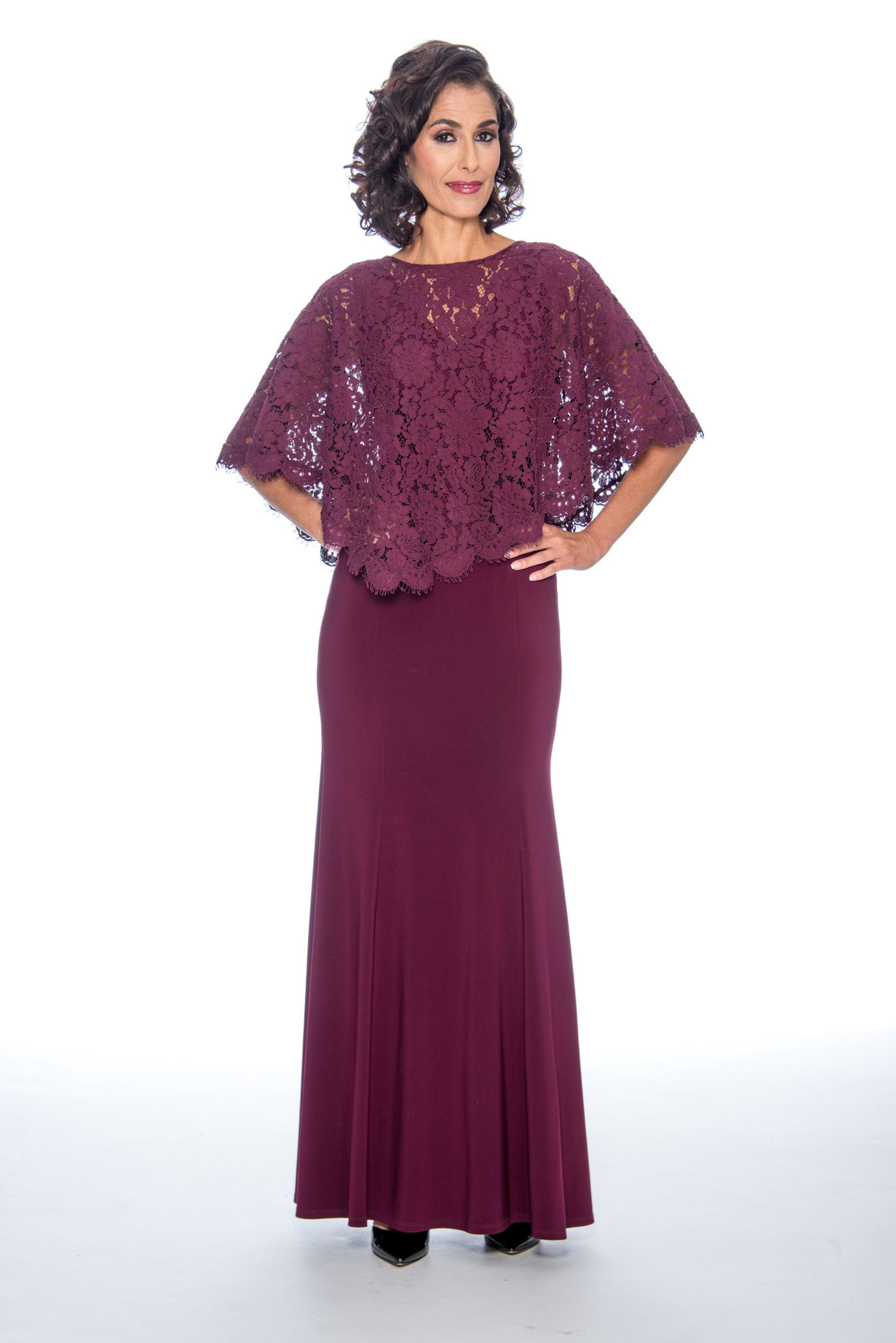 Decode 1.8 Cape Sleeve Long Formal Dress Plus Size - The Dress Outlet Decode 1.8