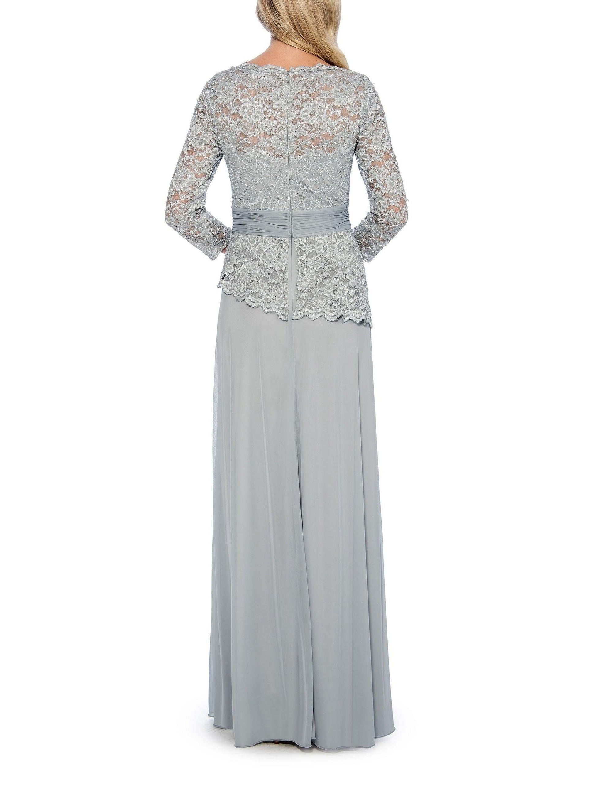 Decode 1.8 Long Sleeve Long Formal Mesh Dress