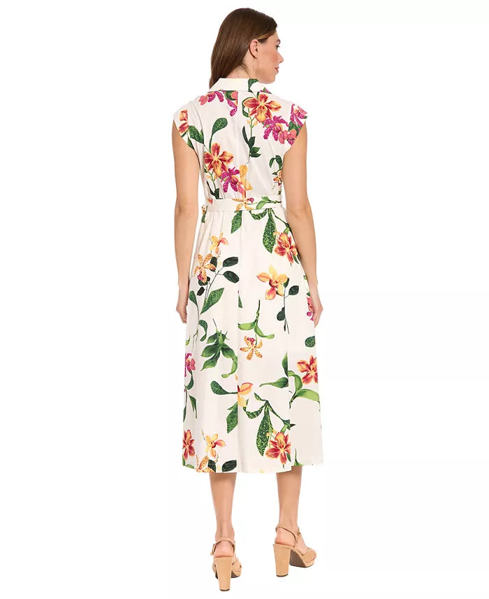London Times Ruffled Maxi Dress T10304M