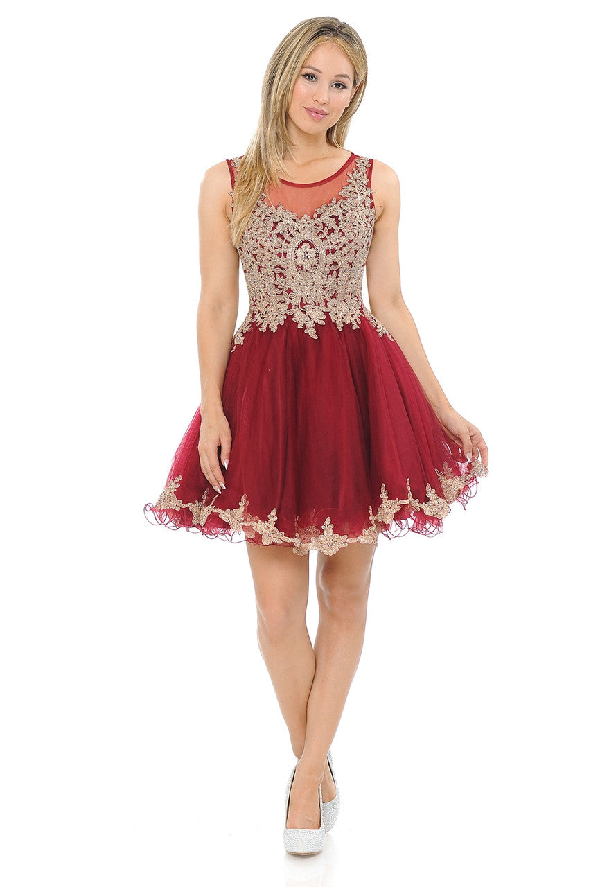 Prom Dresses A Line Short Homecoming Cocktail Dress Lenovia 8101 Burgundy